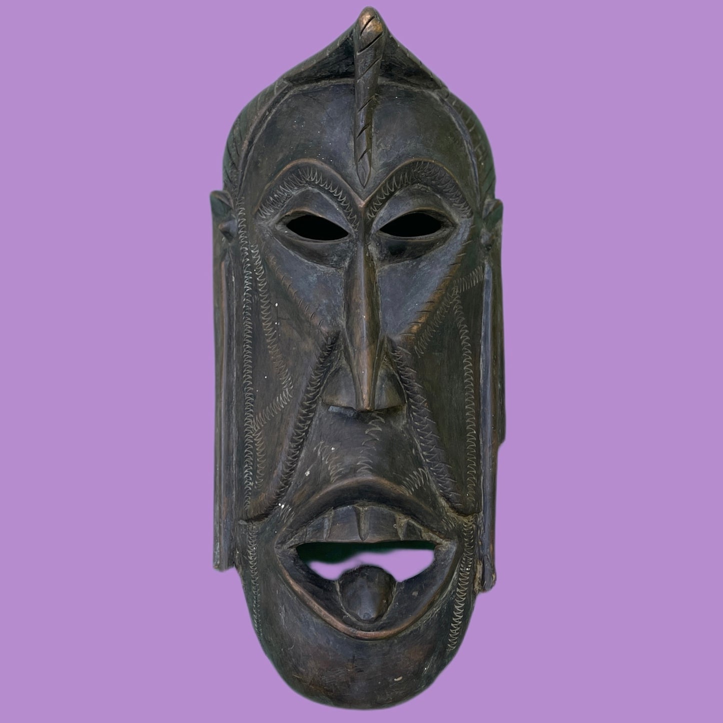 Vintage African Wooden Hand-Carved Mask