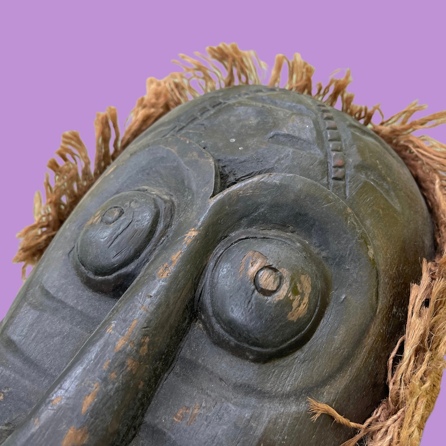 Vintage African Wooden Hand-Carved Mask