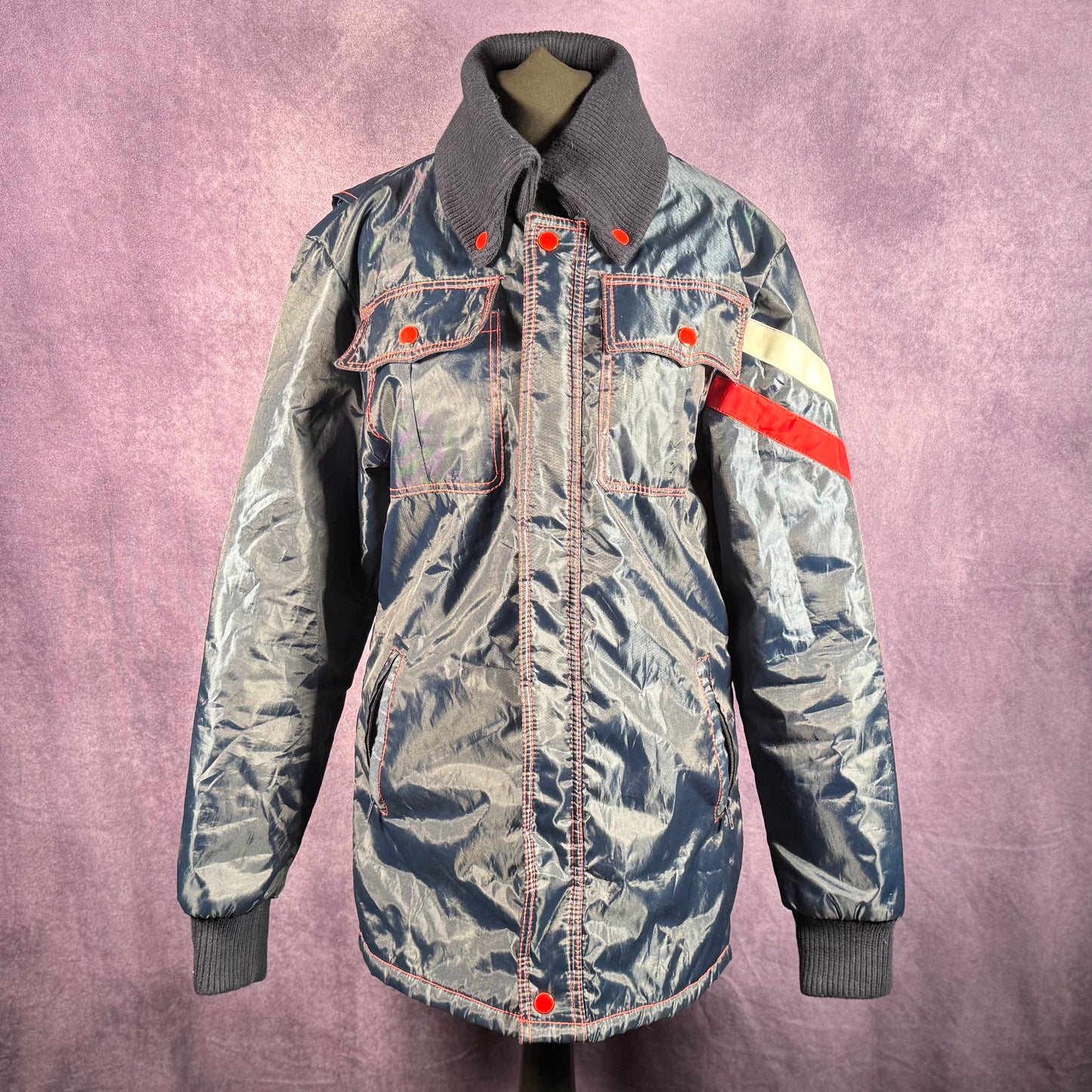 Mod 70s Style Retro Repro Run and Fly Donkey Military Jacket Blue Red White XS