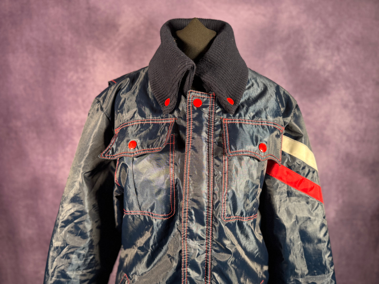 Mod 70s Style Retro Repro Run and Fly Donkey Military Jacket Blue Red White XS