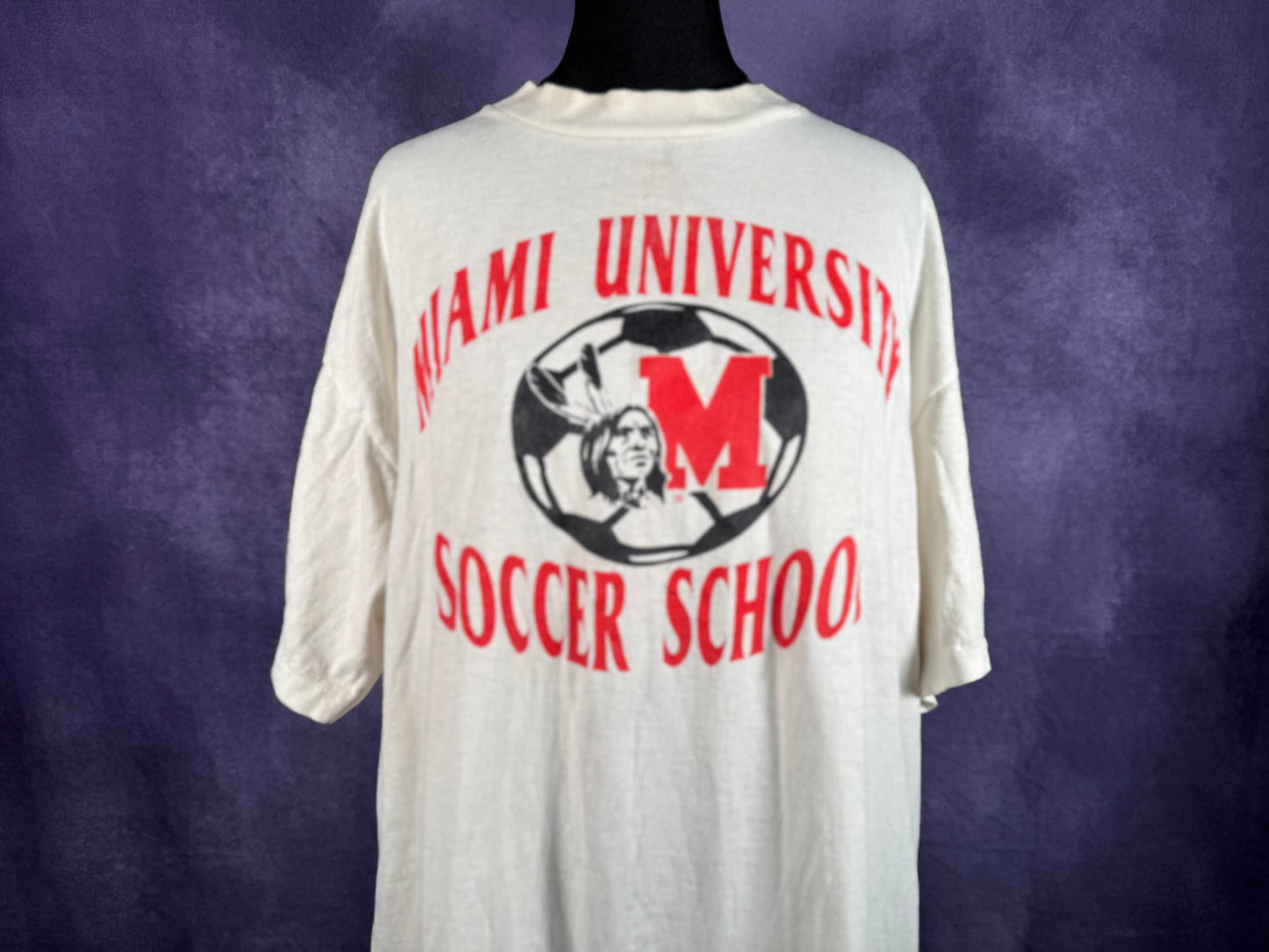 Vintage Mens Single Stitch Miami University Soccer School Kelme Large 90s