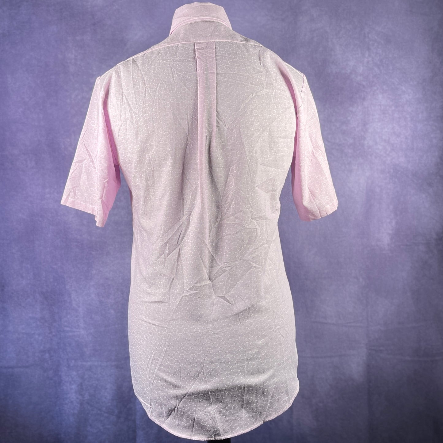 Vintage Mens 1970s 80s Sears Kings Road Pink Polka Dot Dagger Collar Medium