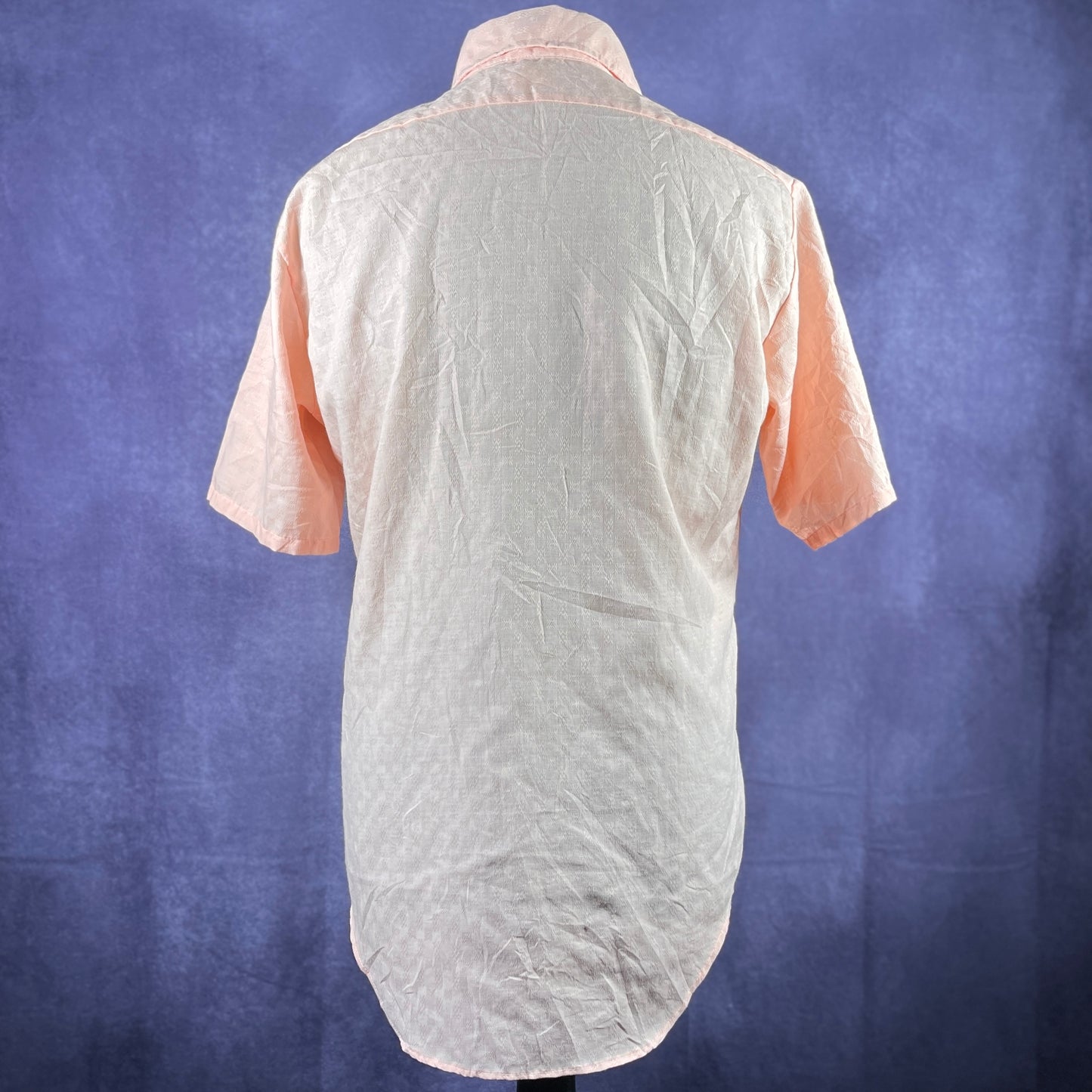 Vintage 1970s Mens Pink Dagger Collar Short Sleeve JC Penney XL