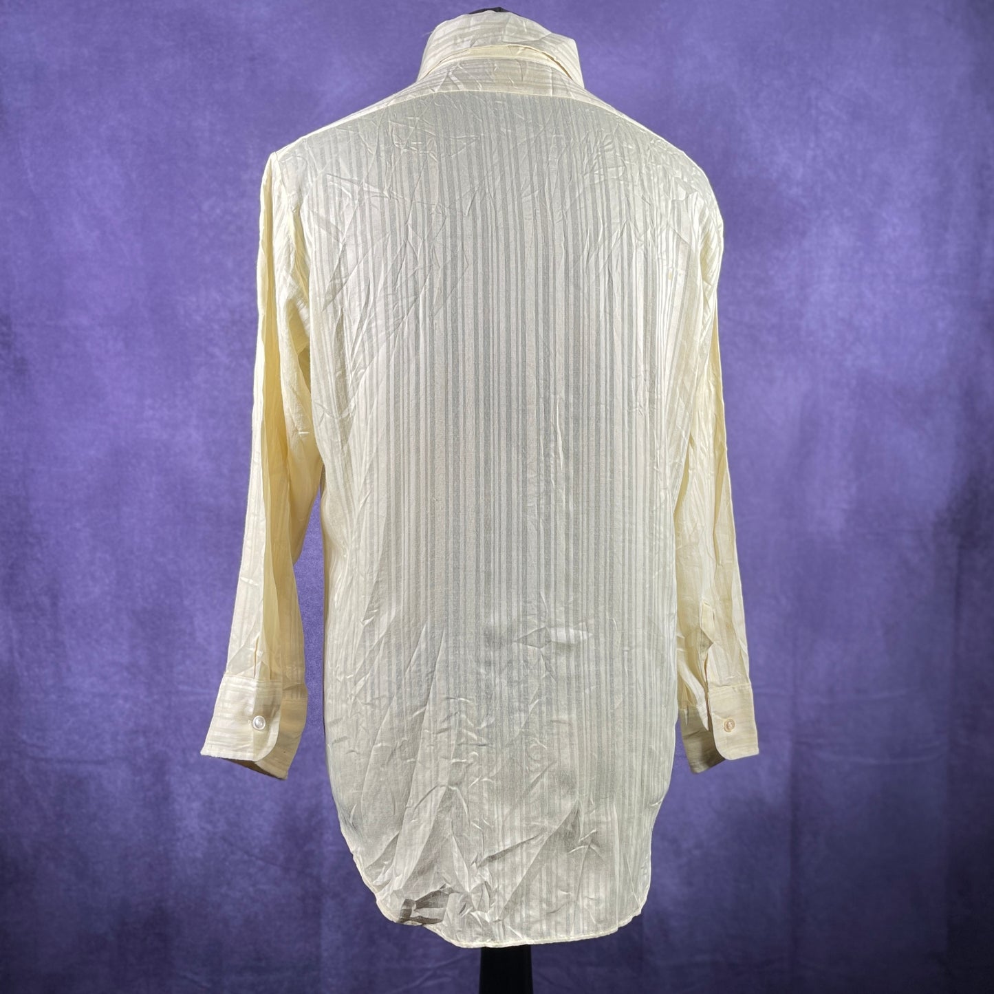 Vintage 1970s Mens Yellow Dagger Collar B.V.D. Shirt Large No tag size.