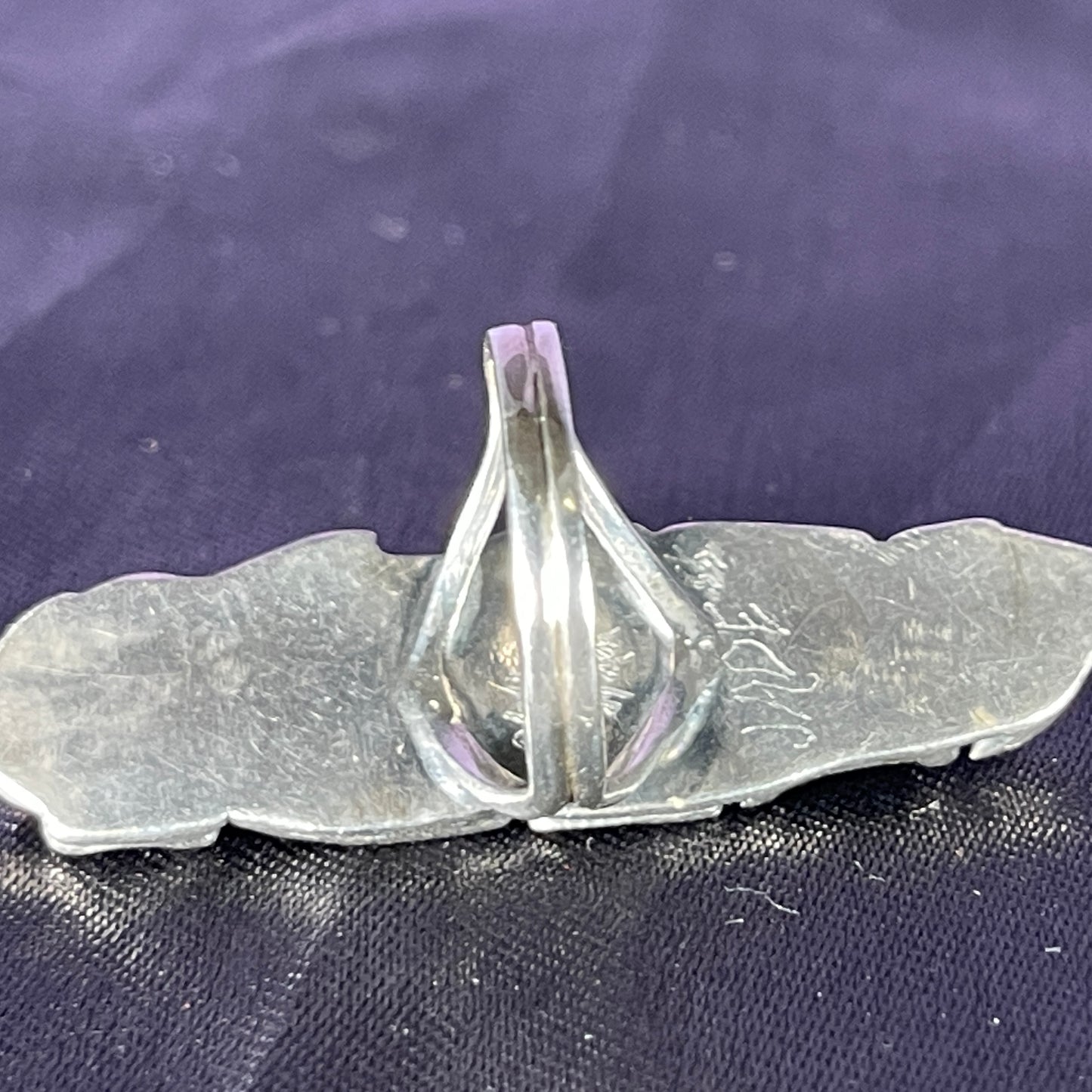 Vintage Navajo Sterling Silver 925 Jade Nephrite Green Size O - 7 1/4