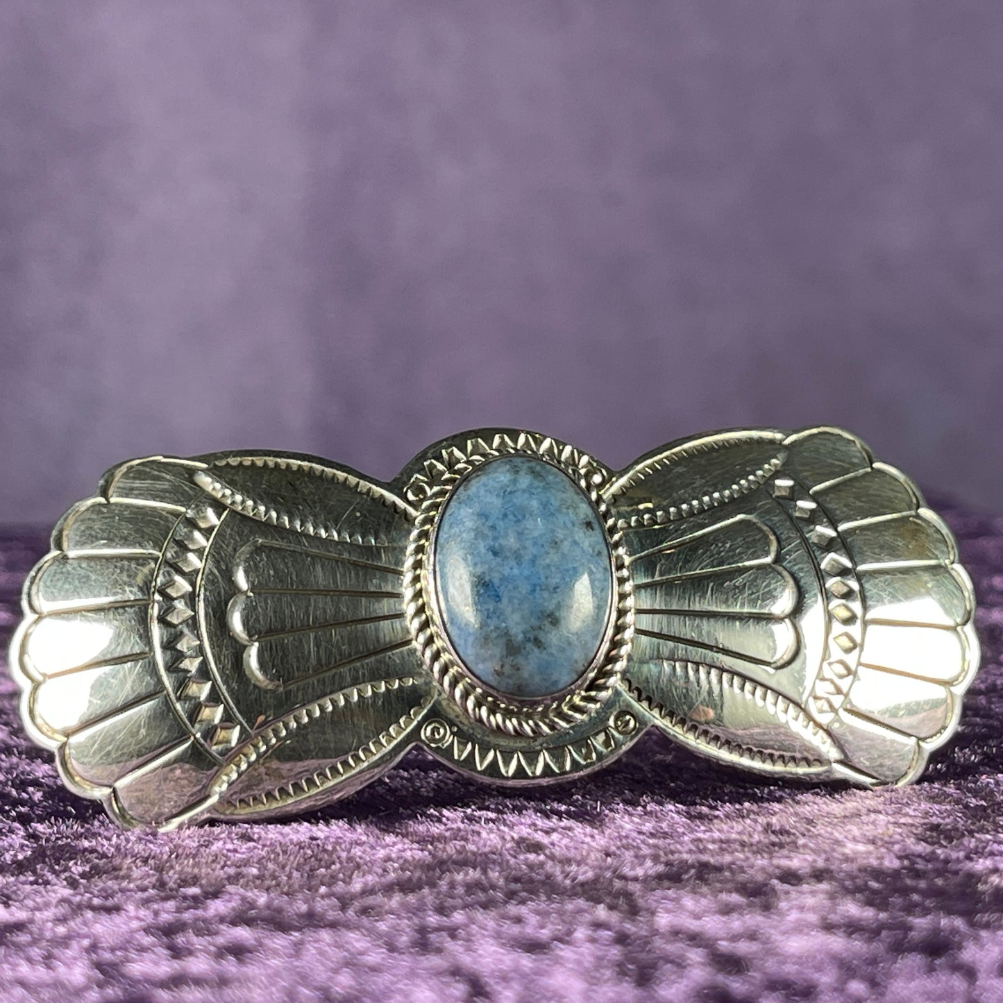 Vintage Native American Sterling Silver 925 Lapis Lazuli Hair Clip