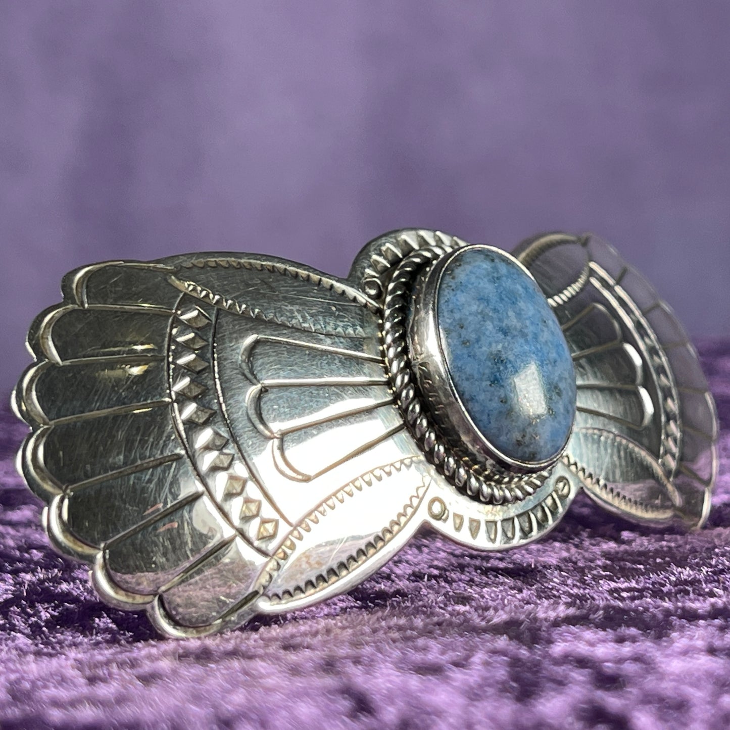 Vintage Native American Sterling Silver 925 Lapis Lazuli Hair Clip