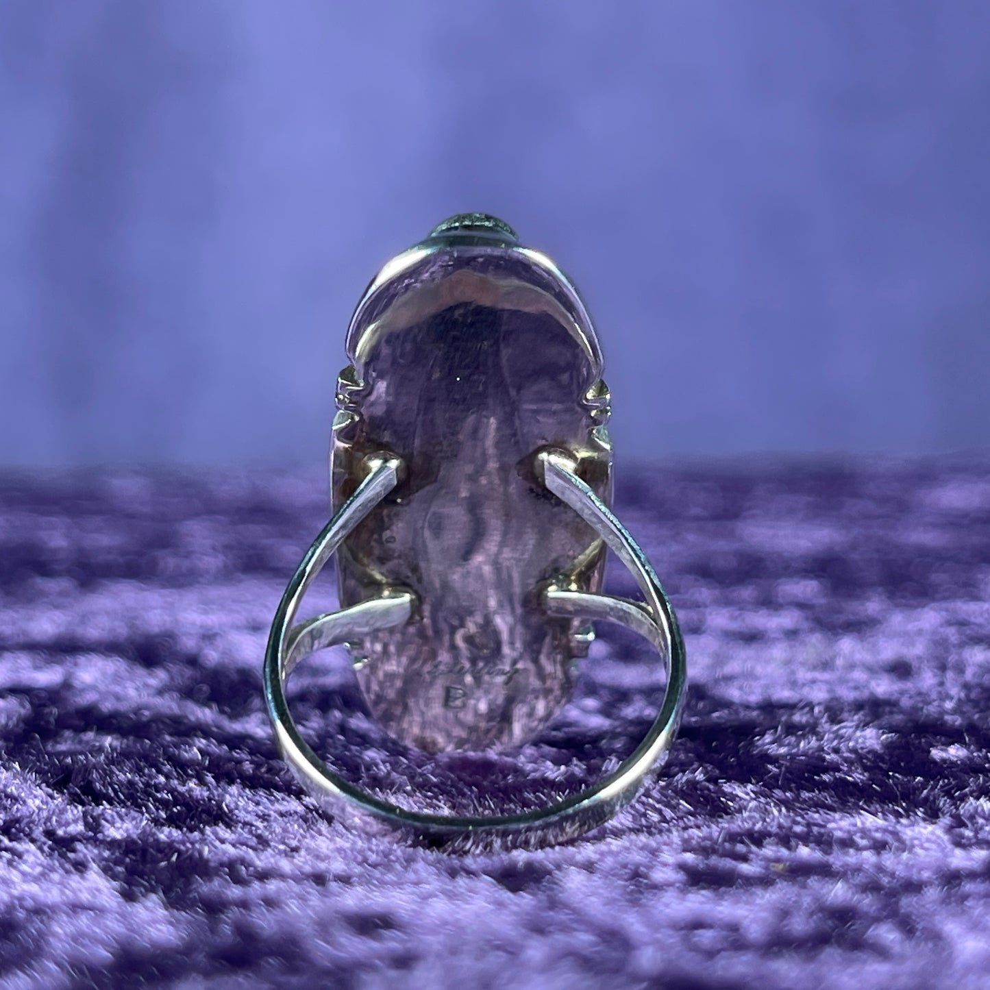 Vintage Navajo Benjamin Piaso Sterling Silver 925 Spiderweb Turquoise Ring Size P.5 / 8