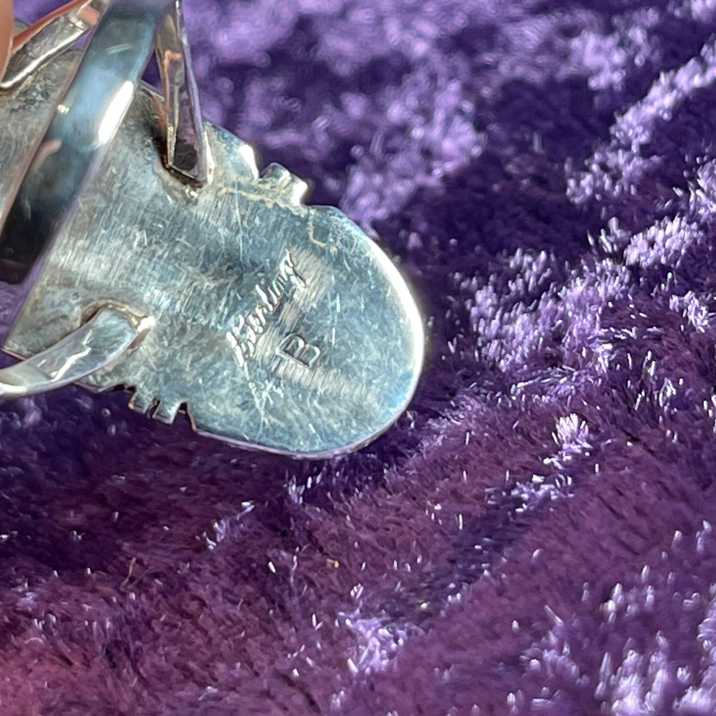 Vintage Navajo Benjamin Piaso Sterling Silver 925 Spiderweb Turquoise Ring Size P.5 / 8