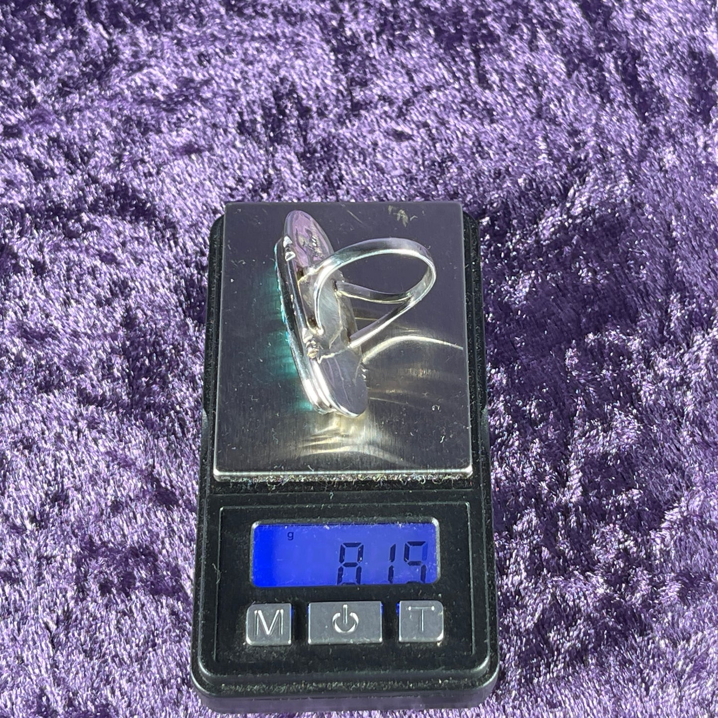 Vintage Navajo Benjamin Piaso Sterling Silver 925 Spiderweb Turquoise Ring Size P.5 / 8