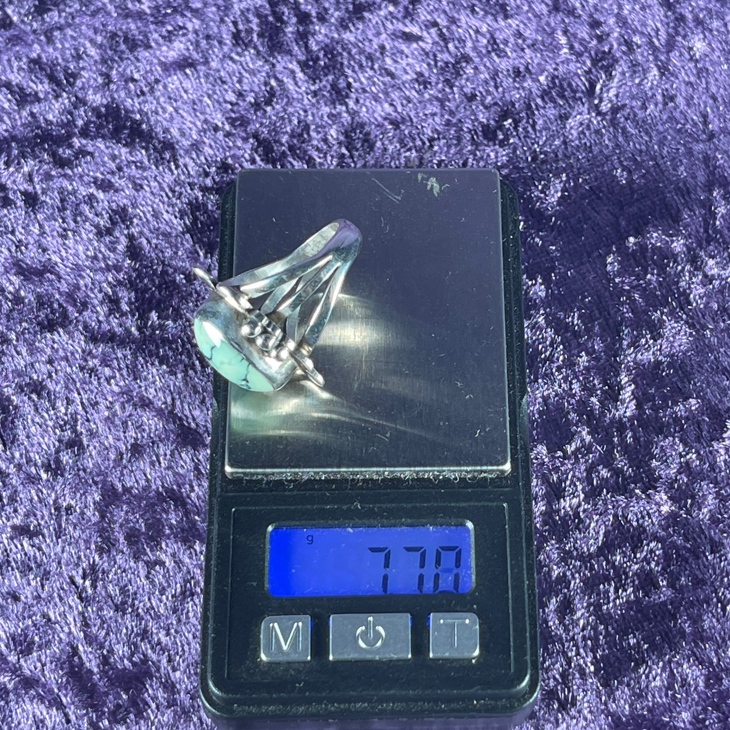 Handmade Native American Sterling Silver 925 Turquoise Ring Size N.5 / 6.5