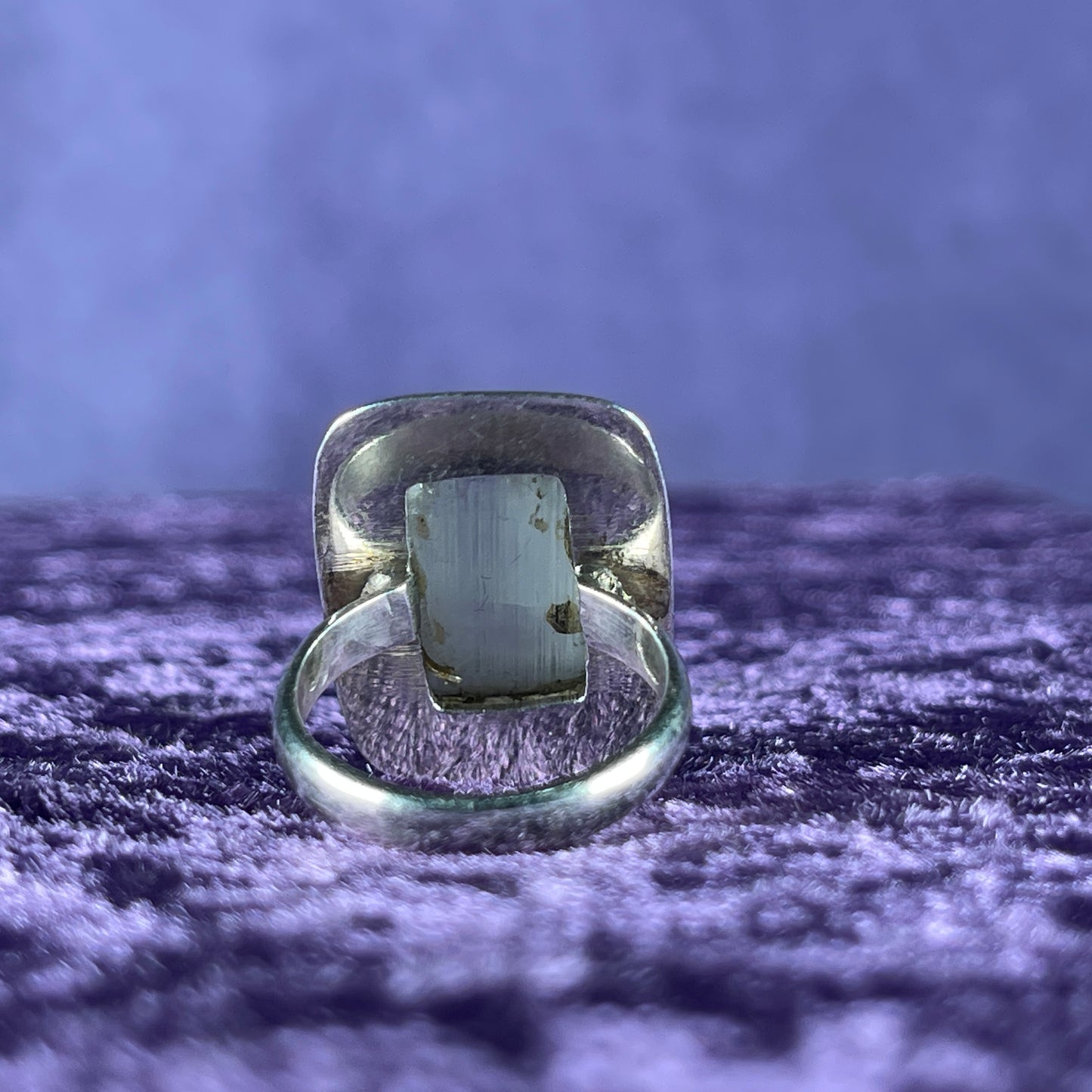 Vintage Sterling Silver 925 Medium Framed Moonstone Silver Ring Size P / 7.5