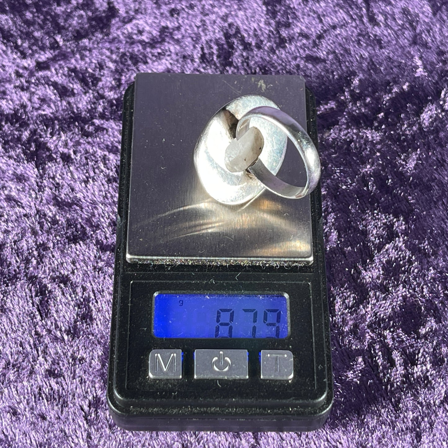 Vintage Sterling Silver 925 Framed Oval Moonstone Ring Size R / 8.75