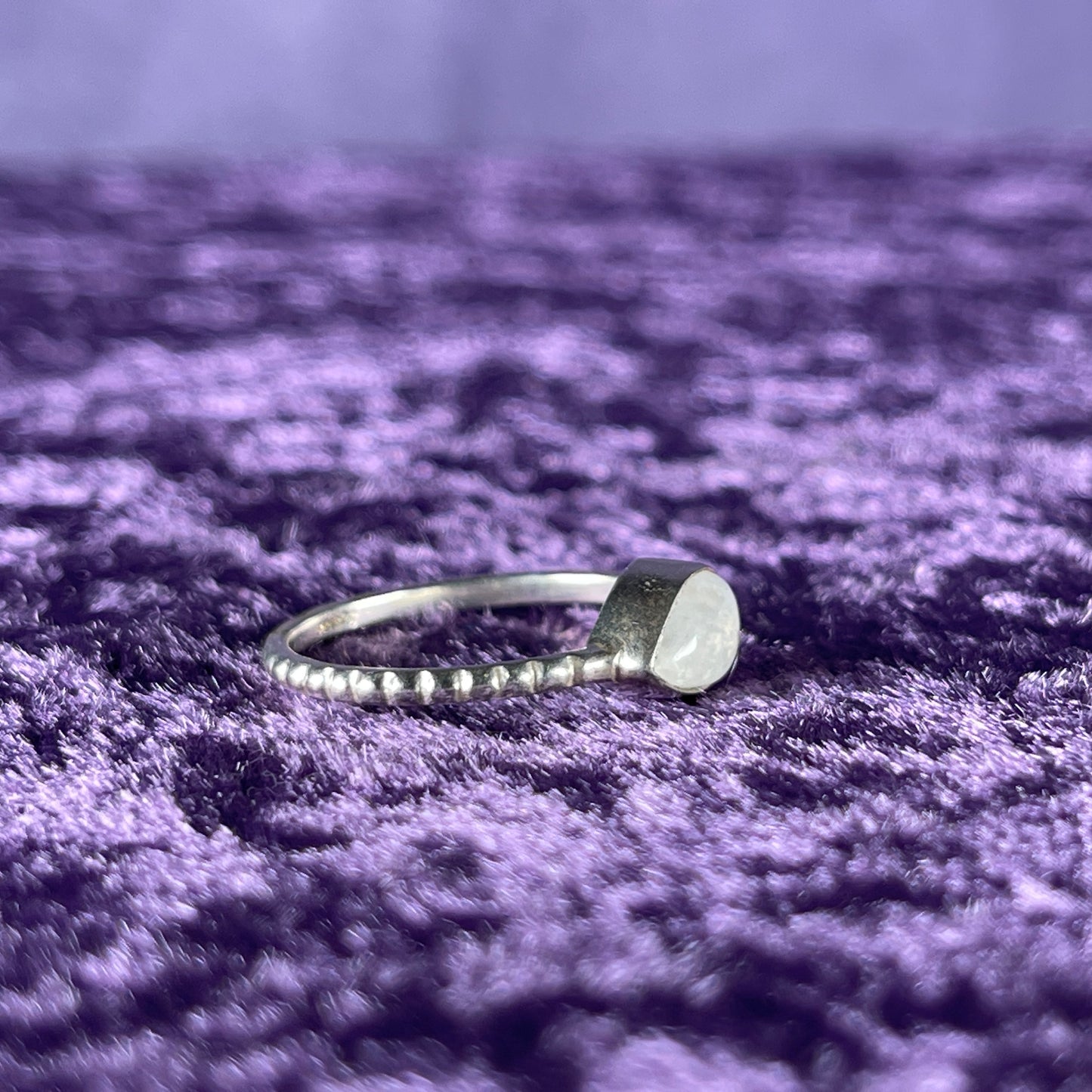 Vintage Sterling Silver 925 Dainty Teardrop Moonstone Ring Size P.5 / 8