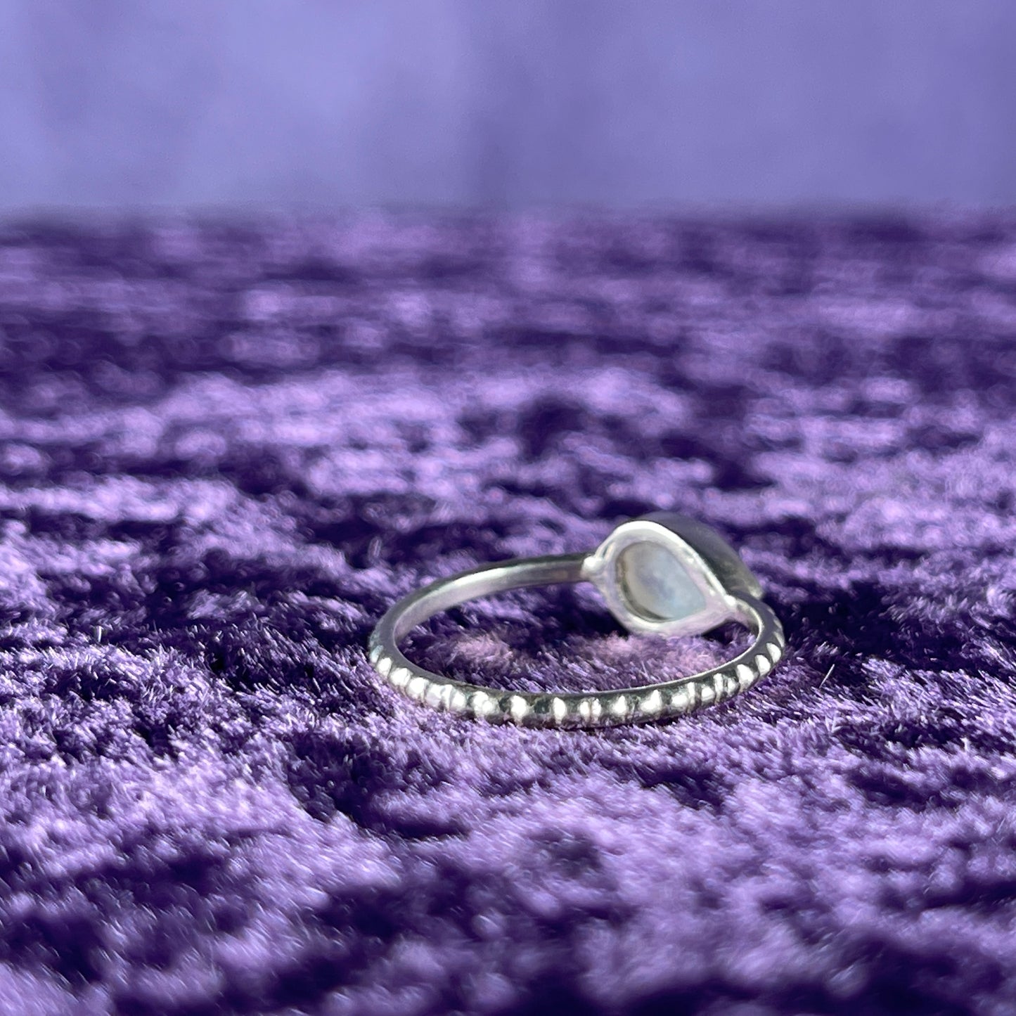 Vintage Sterling Silver 925 Dainty Teardrop Moonstone Ring Size P.5 / 8
