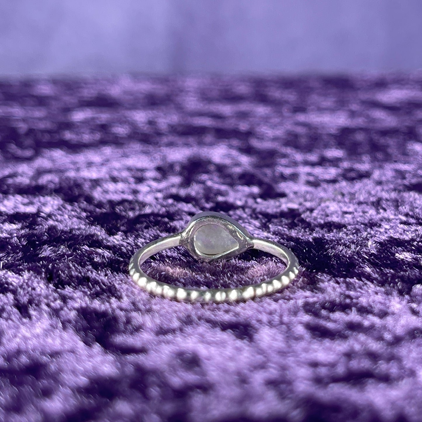 Vintage Sterling Silver 925 Dainty Teardrop Moonstone Ring Size P.5 / 8