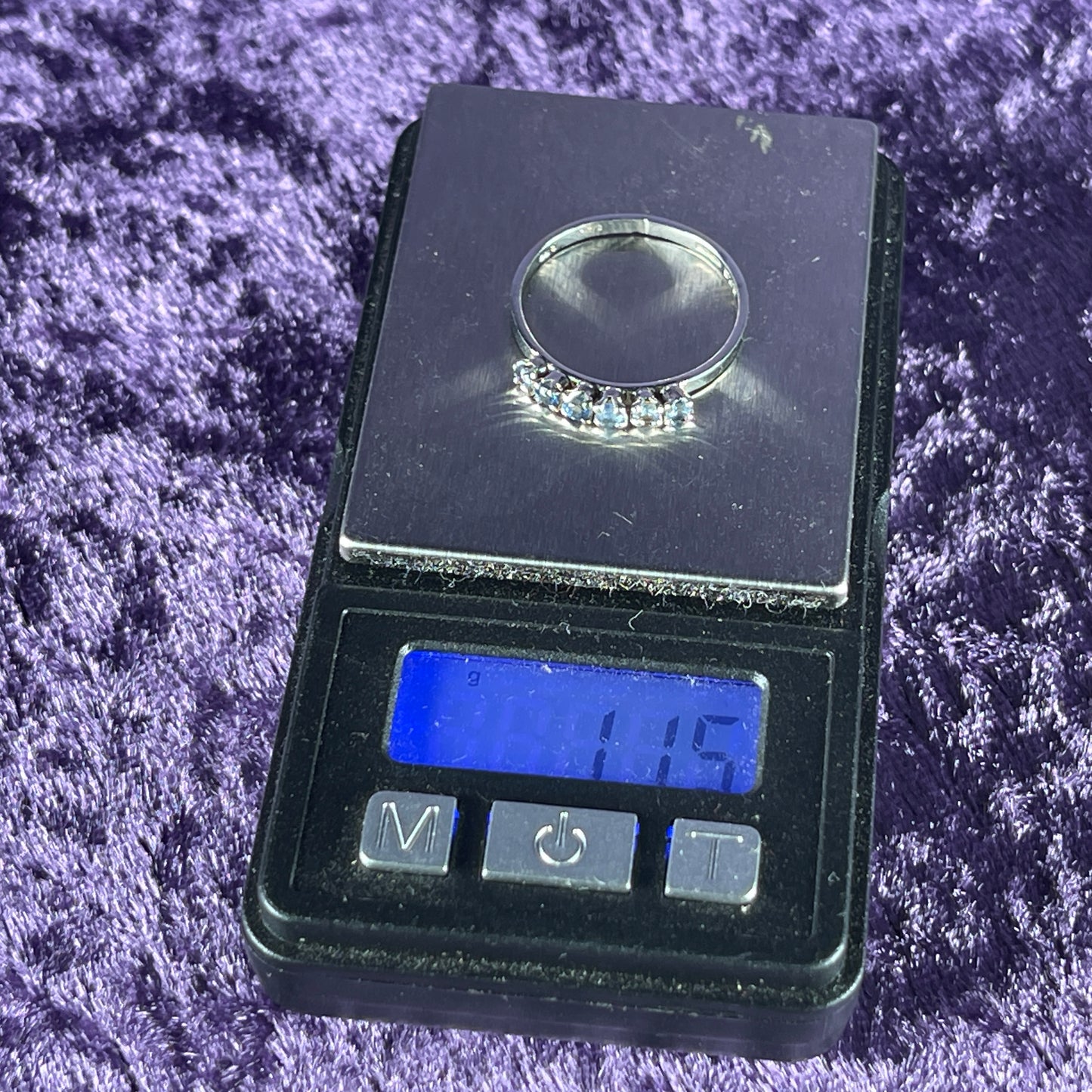 Vintage Sterling Silver 925 Blue Zirc Stone Dainty Ring Size O/ 7.25