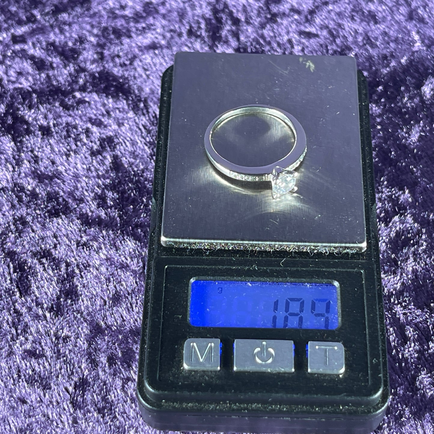 Vintage Sterling Silver 925 Zirconia CZ Silver Ring Size M.75 / 6.5