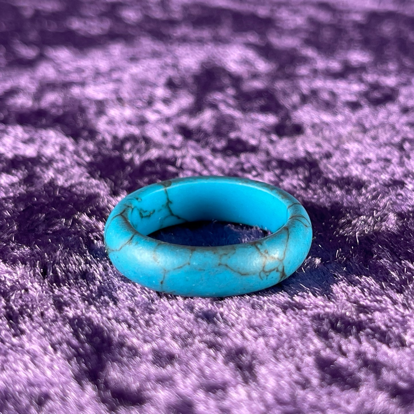 Vintage Solid Turquoise Band Ring Size Q / 8