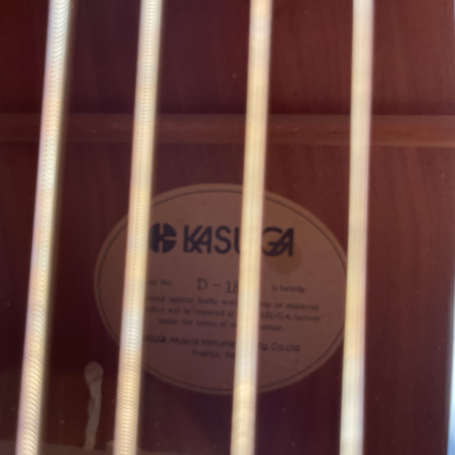 Vintage 1970s Kasuga D-180 Acoustic Guitar Made in Japan Lawsuit era