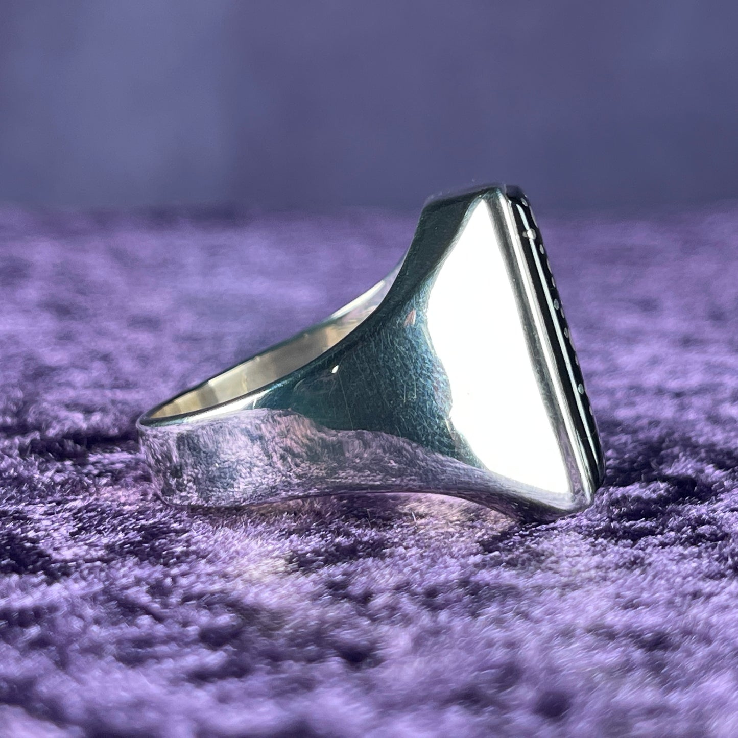 Native American Navajo Sterling Silver Mens Ring 925 Calvin Begay Starry Night Opal Size Z + 2 / 13.5