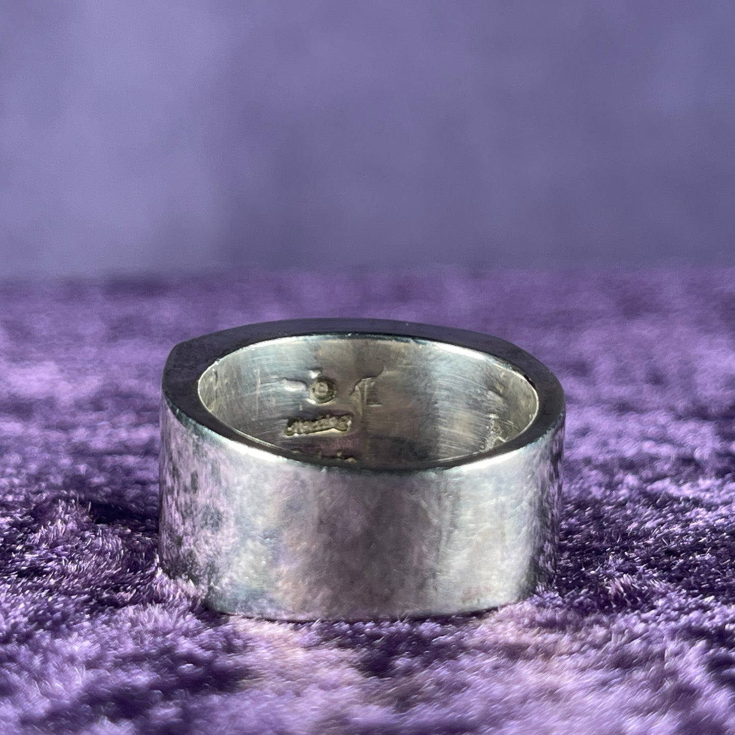 Native American Navajo Sterling Silver Tigers Eye Opal Rectangle Ring 925 Calvin Begay Size X / 11.5 