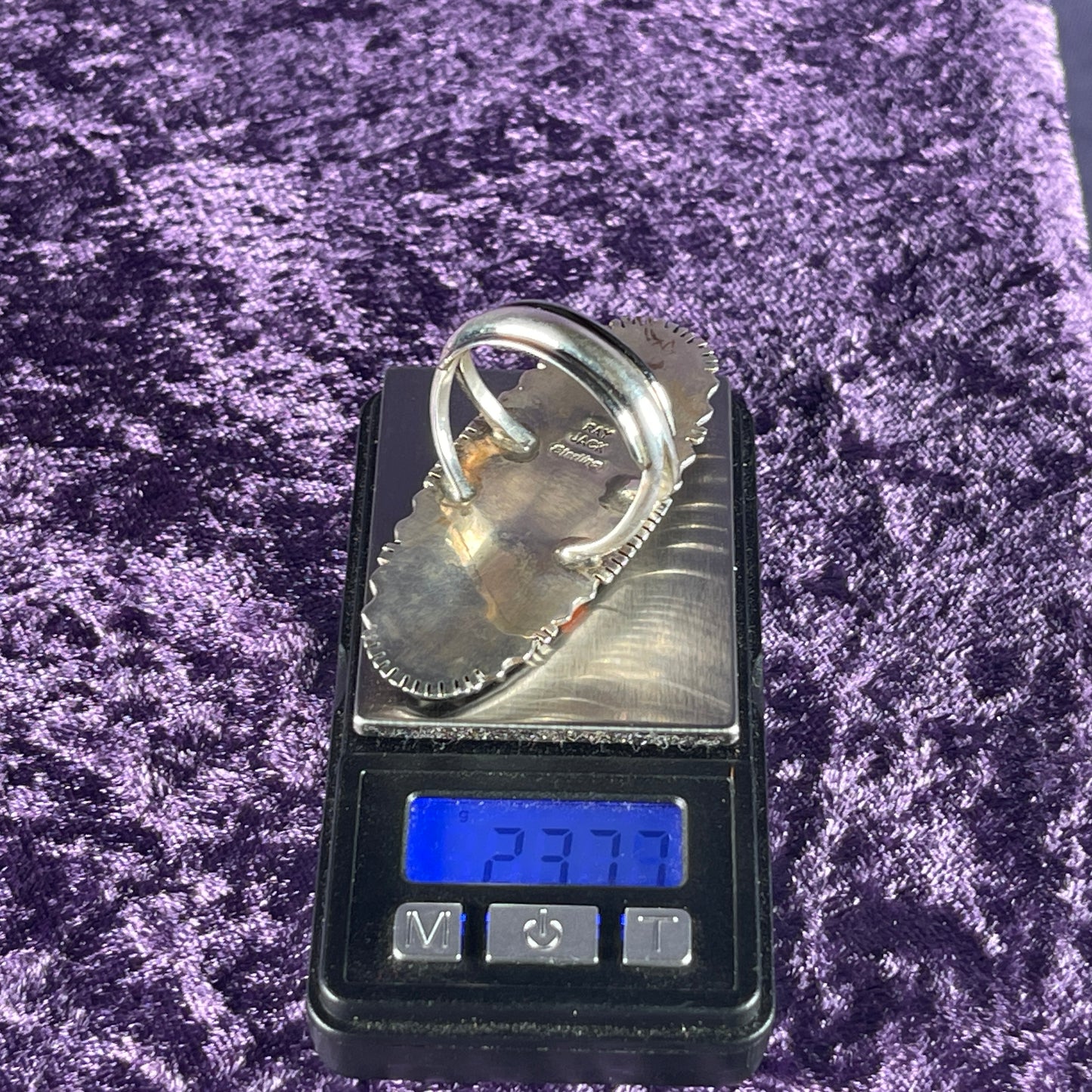 Native American Navajo Sterling Silver Ring 925 Ray Jack Large Multi Stone Inlay Ring Night Size Z + 2 / 13.5