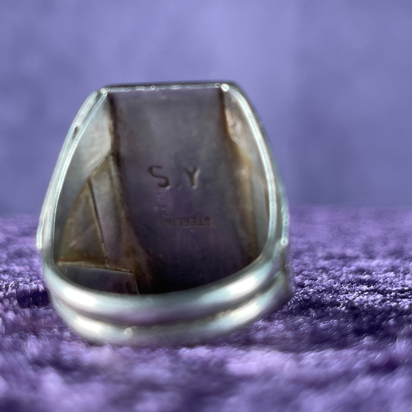 Vintage Native American Navajo Sterling Silver Ring 925 Sampson Yazzie Turquoise Size T.5 / 9.75