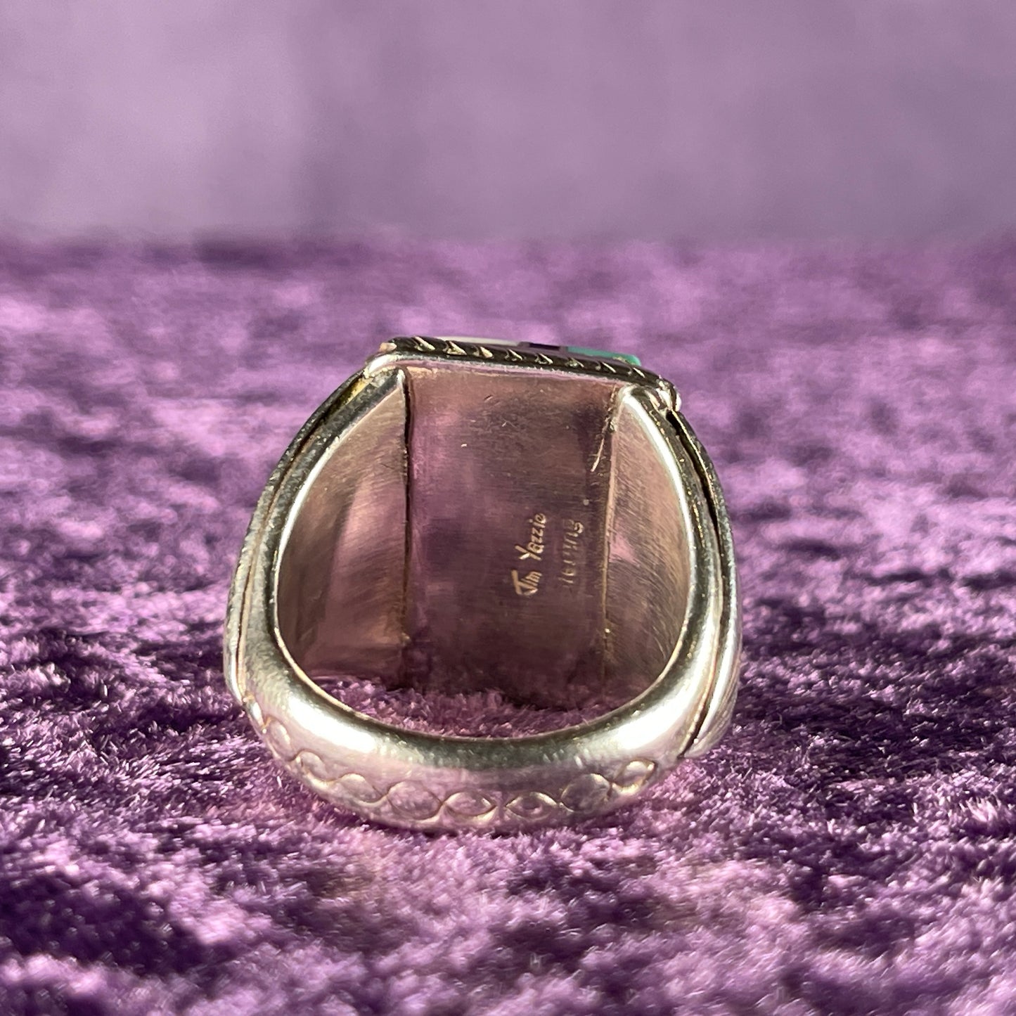 Native American Navajo Sterling Silver Ring 925 Jim Yazzie Multistone Size V.5 / 10.75