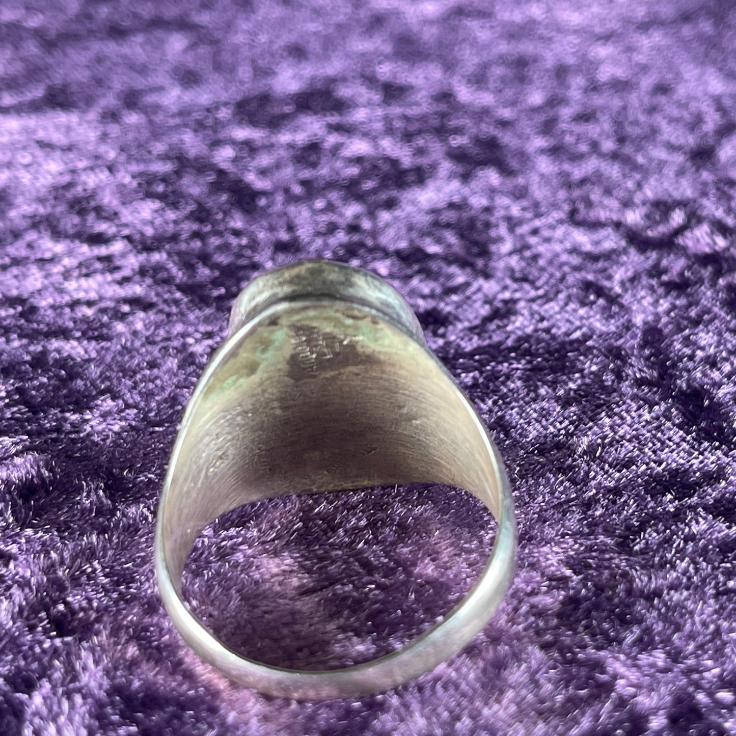 Vintage Native American Zuni Sterling Silver Ring 925 Angelena Laahty Multistone Size Z+2 / 13.5