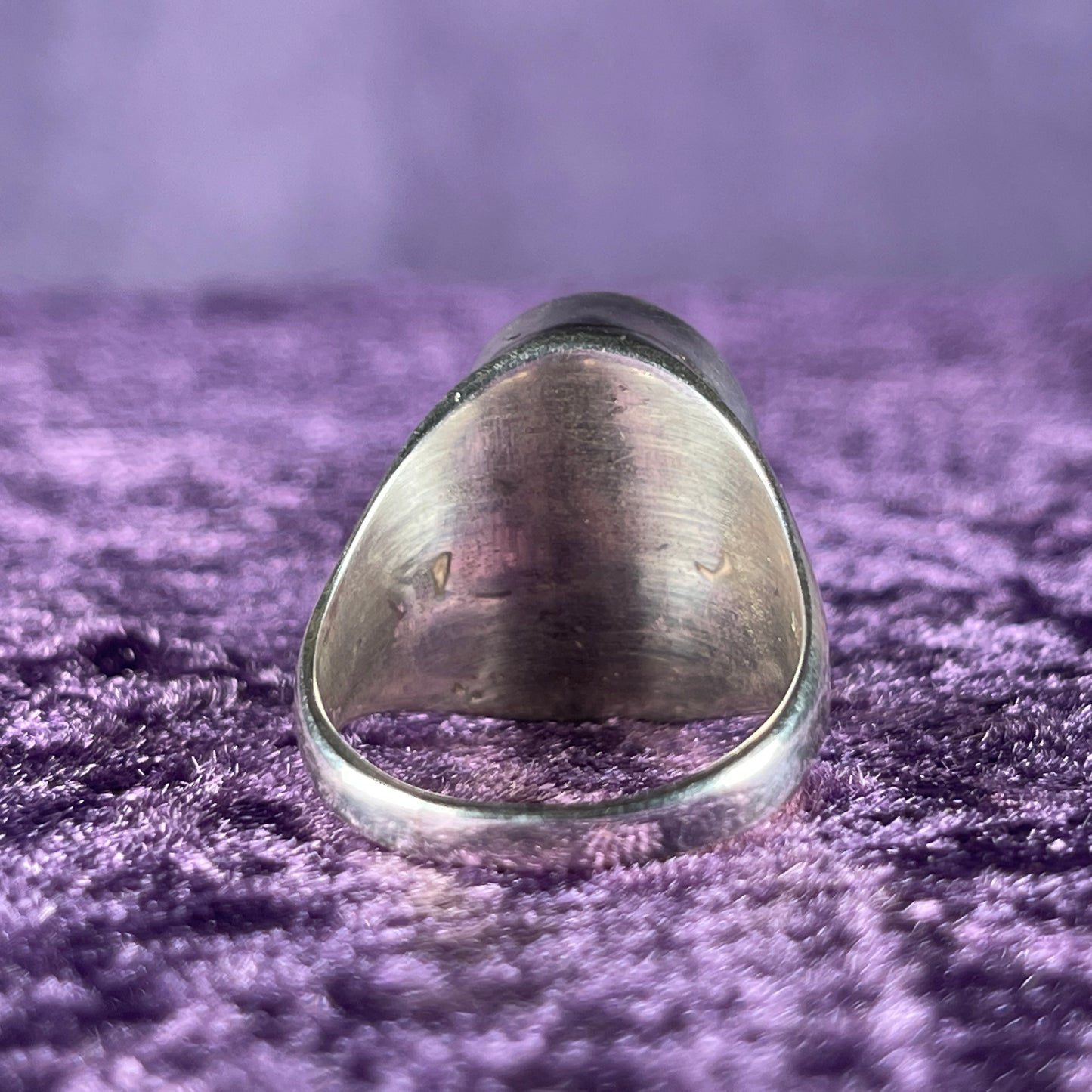 Native American Navajo Sterling Silver Ring 925 Ernie Francisco Night Sky Jet Opal Size Y / 12