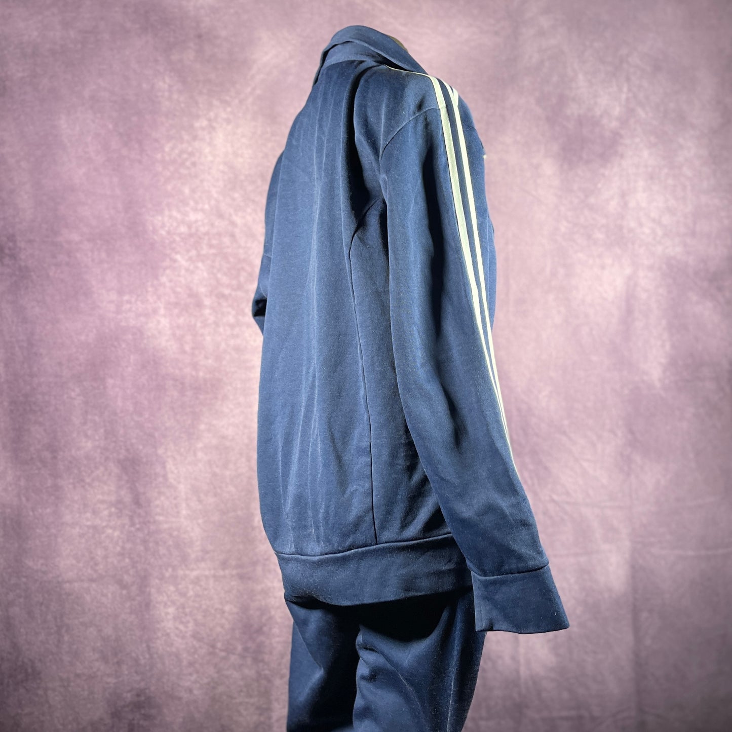 Vintage 1970s Adidas Full Tracksuit Navy Blue Jacket Trousers
