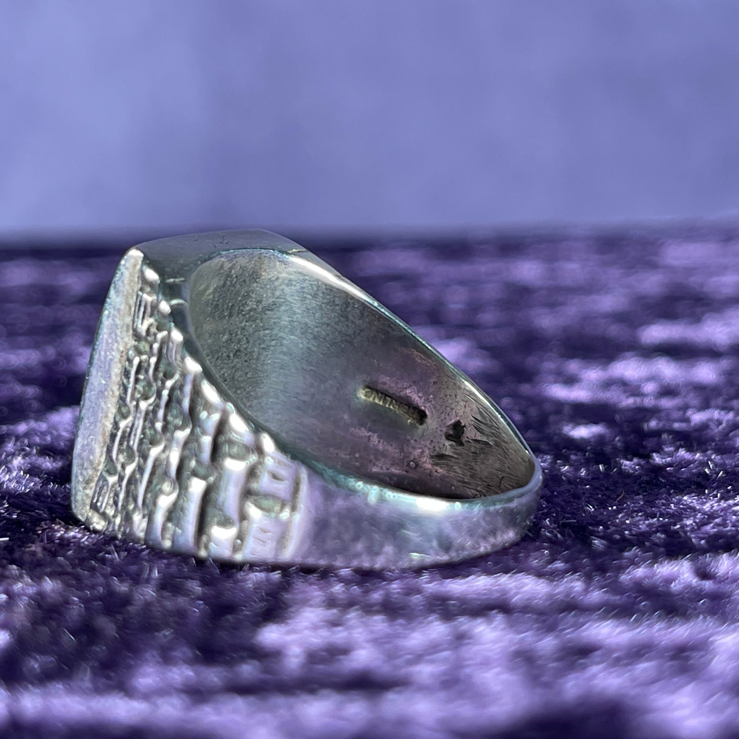 Vintage Fred Harvey Era Rising Sun Zuni Cobble Navajo 925 Silver Size Z / 12.5