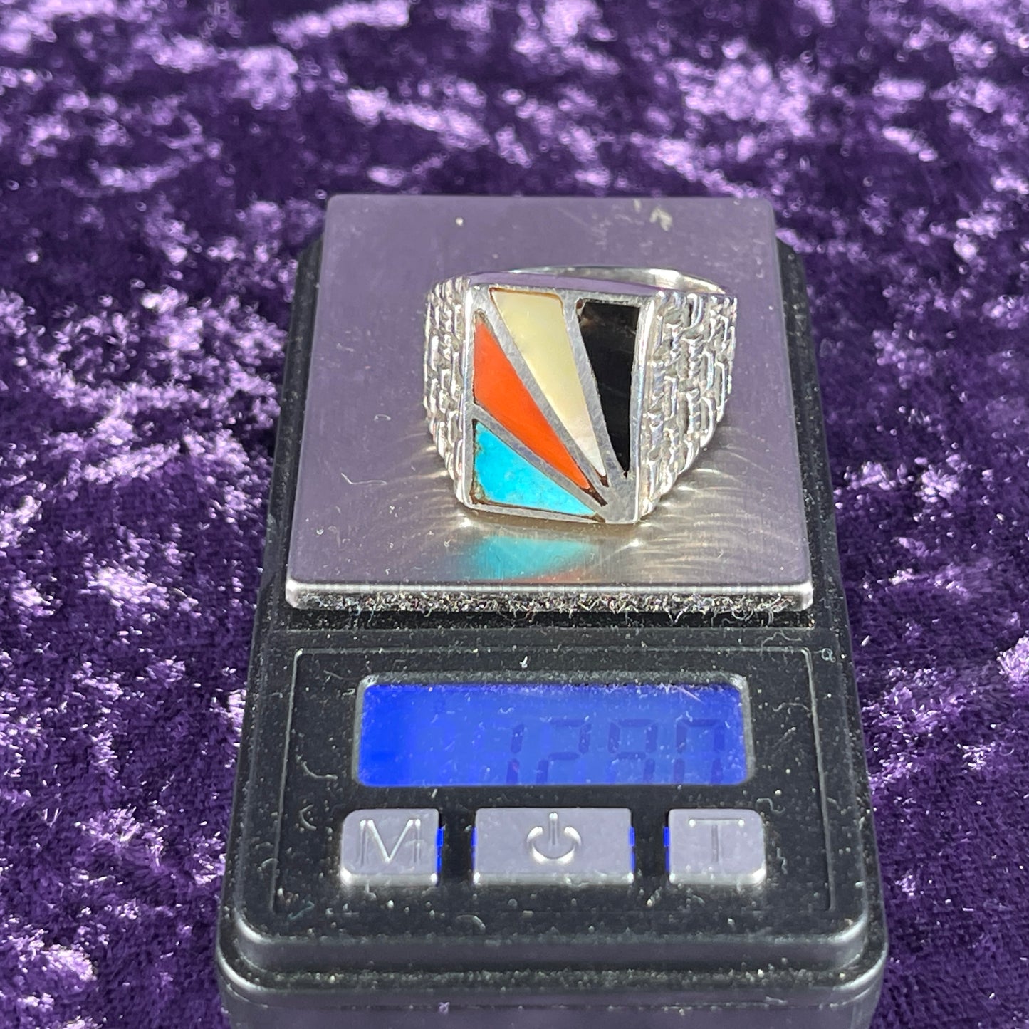 Vintage Fred Harvey Era Rising Sun Zuni Cobble Navajo 925 Silver Size Z / 12.5