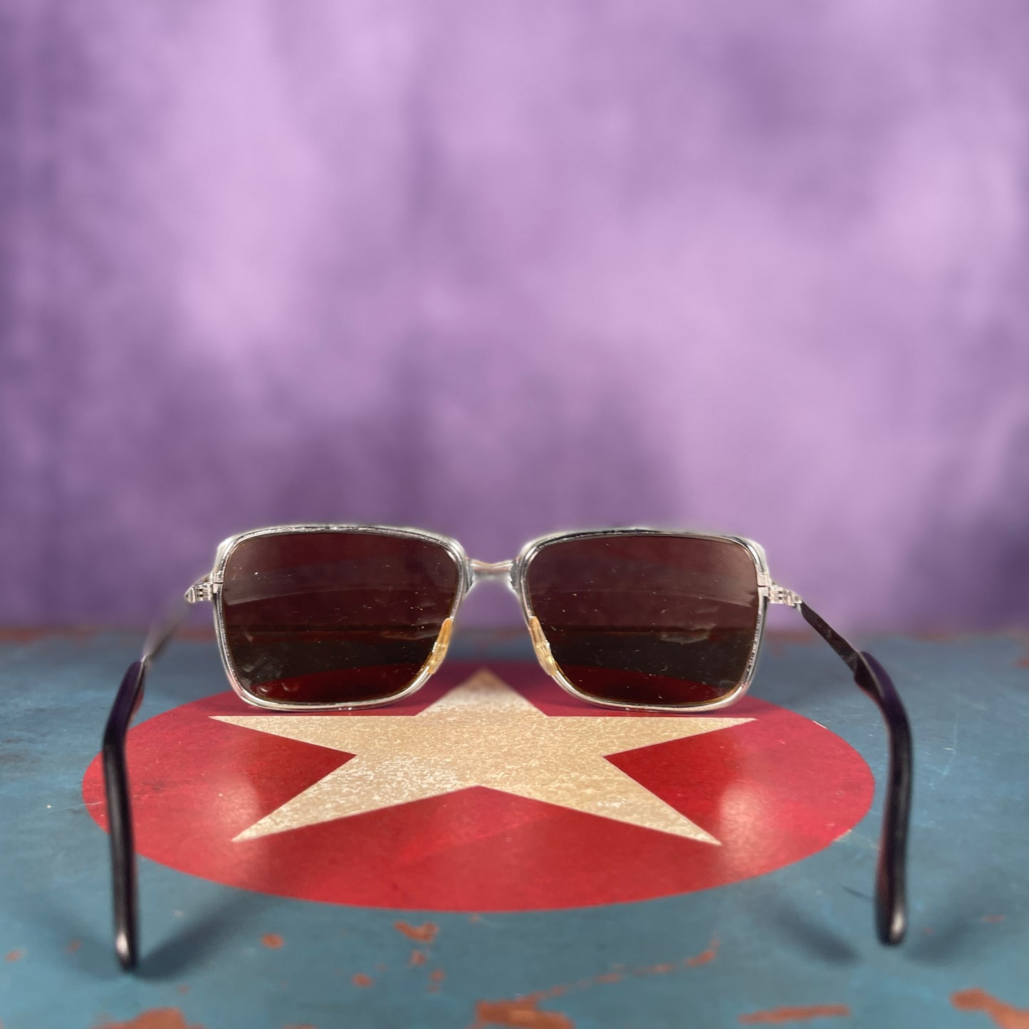 Vintage 1970s Steel Sunglasses made in Germany Original Brown