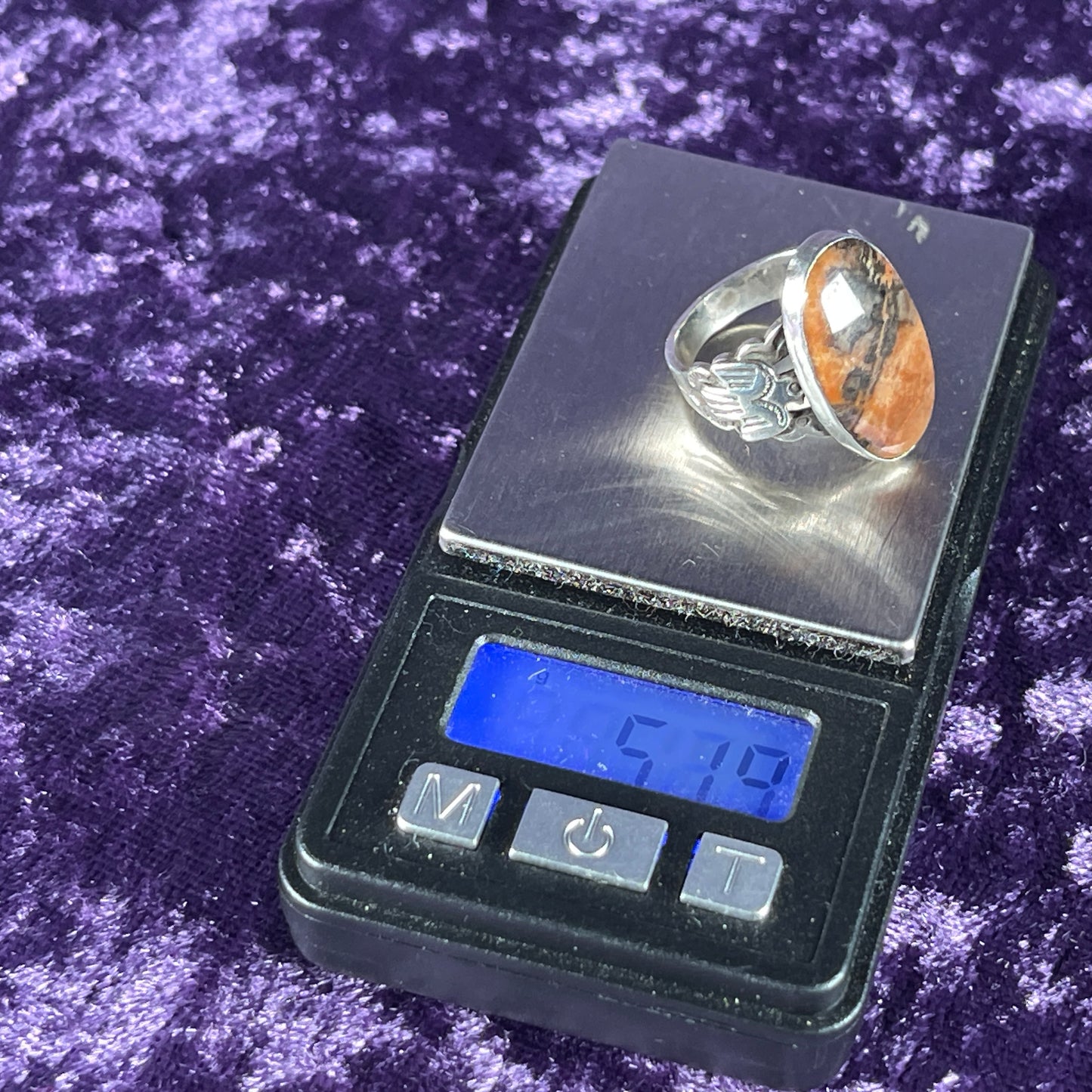 Vintage Navajo Old Pawn Fred Harvey Sterling Silver Petrified Wood