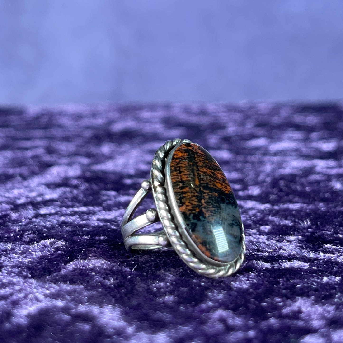 Vintage Navajo Old Pawn Fred Harvey Era Sterling Silver Dinosaur Bone Size J / 4.75