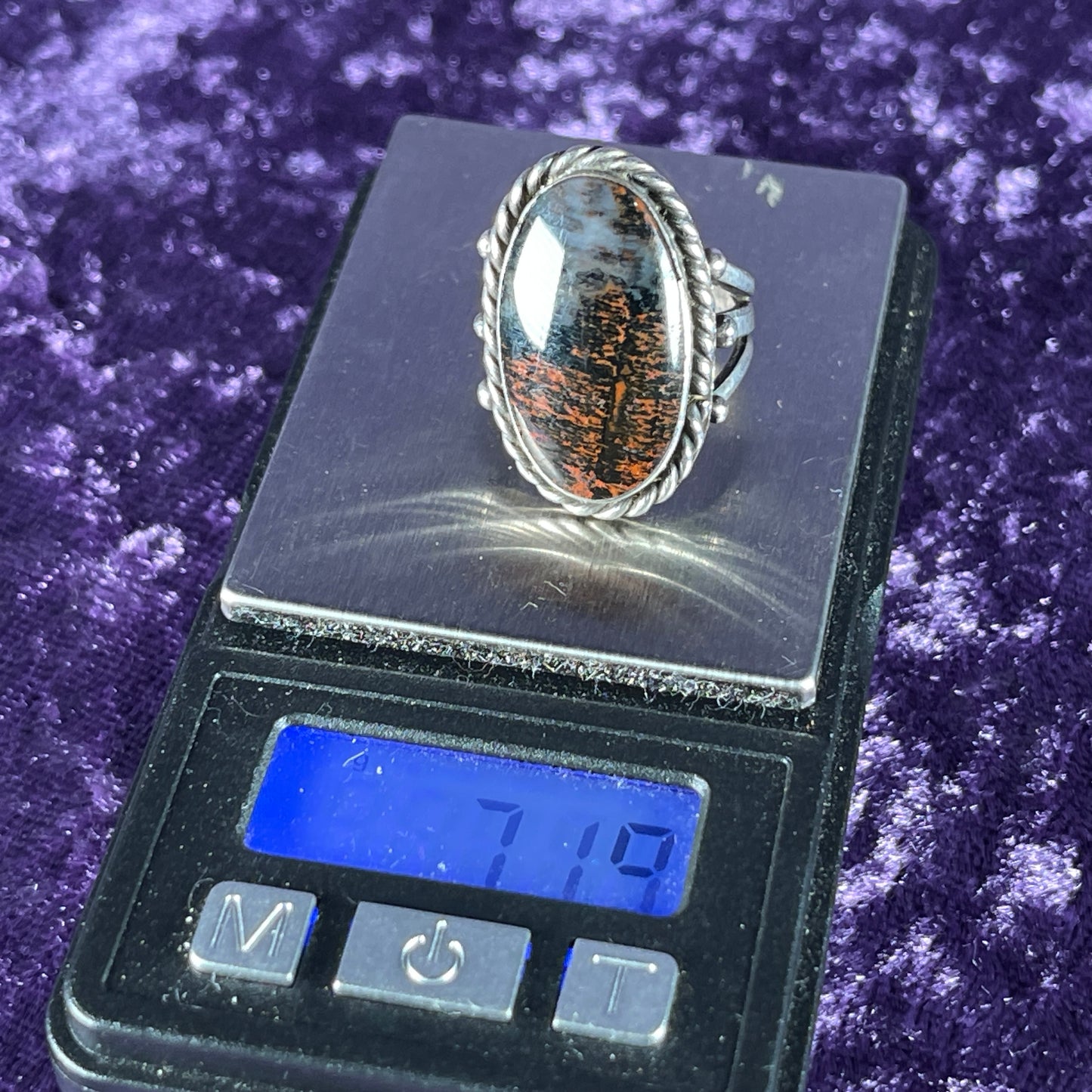 Vintage Navajo Old Pawn Fred Harvey Era Sterling Silver Dinosaur Bone Size J / 4.75