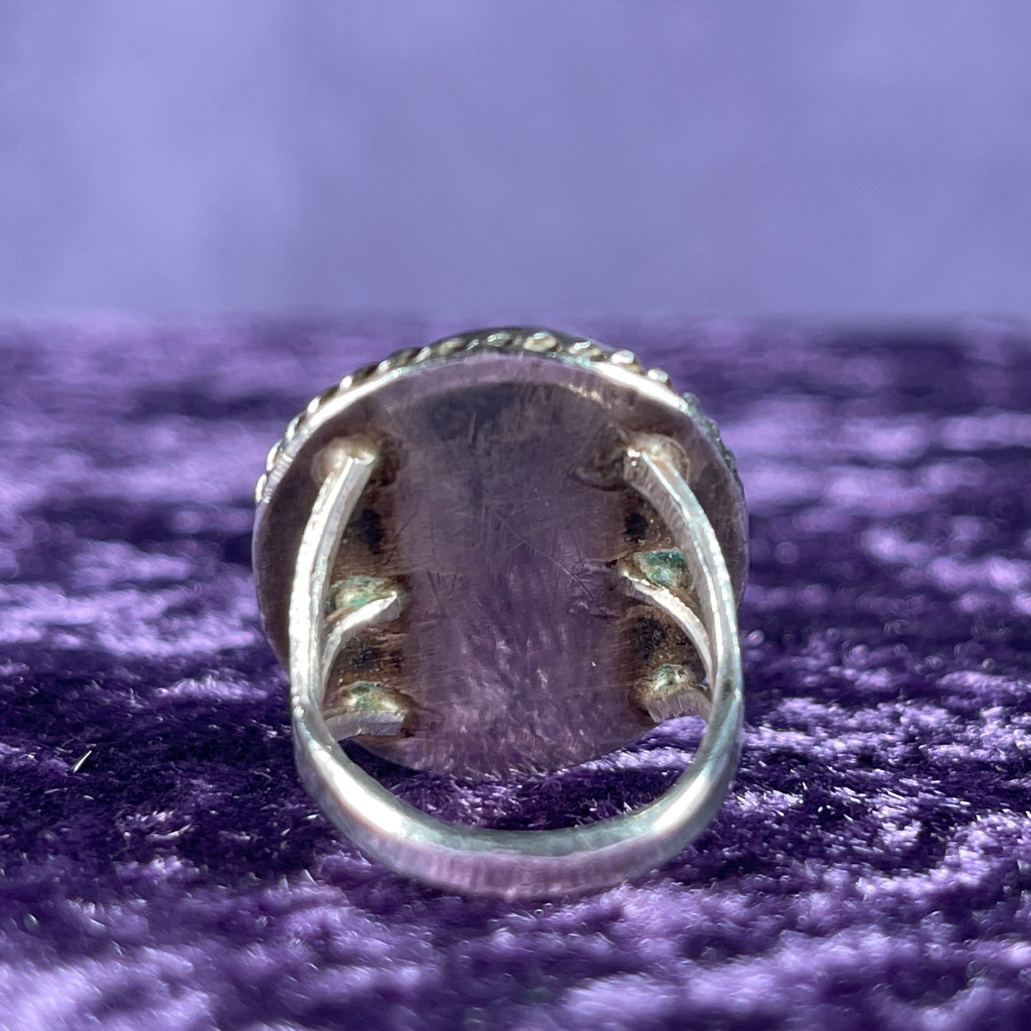 Vintage Navajo Old Pawn Fred Harvey Style Sterling Silver Dinosaur Bone Size K.5