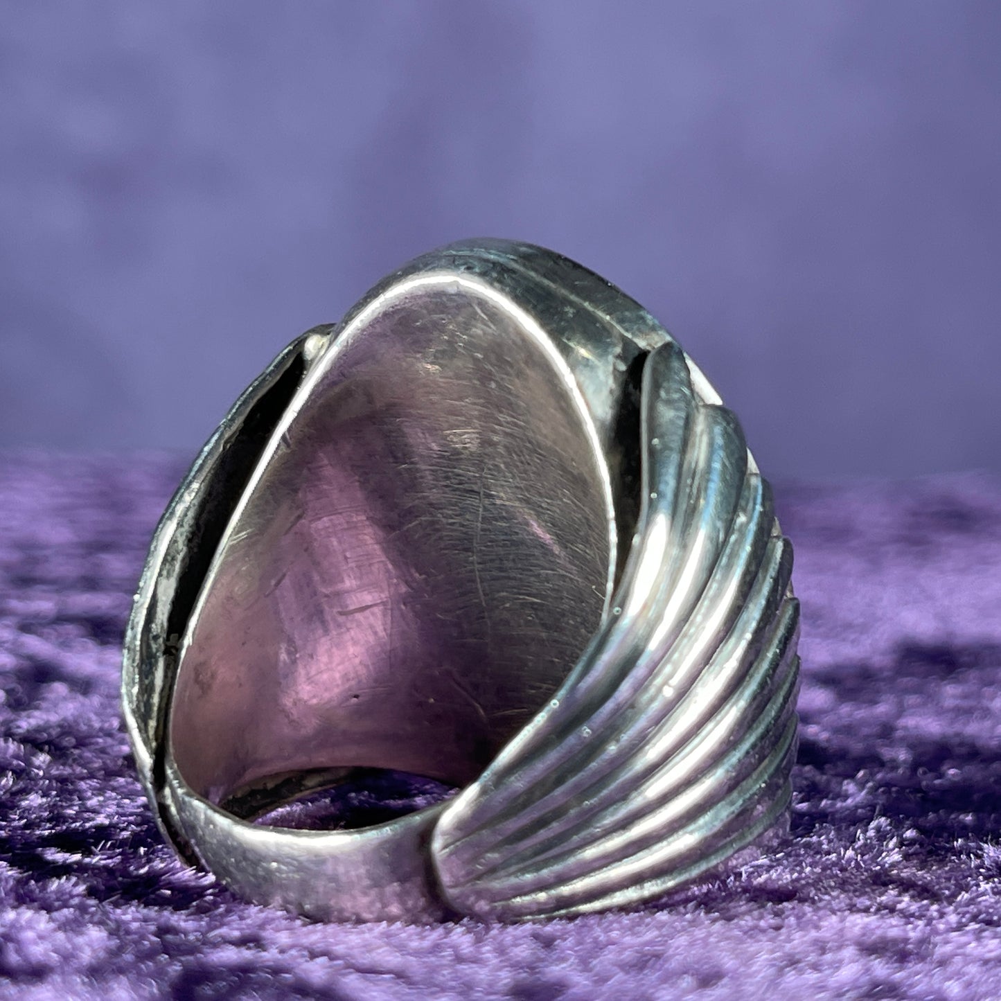 Vintage Chunky Large Zuni Navajo Multistone Mens Solid Sterling Silver Ring Size W / 11 