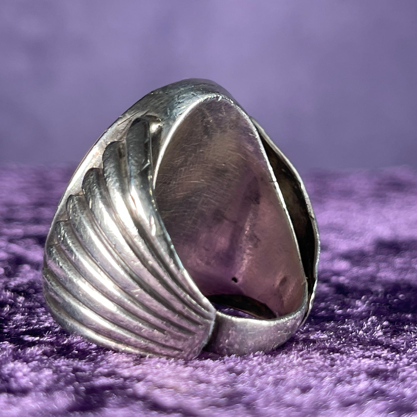 Vintage Chunky Large Zuni Navajo Multistone Mens Solid Sterling Silver Ring Size W / 11 