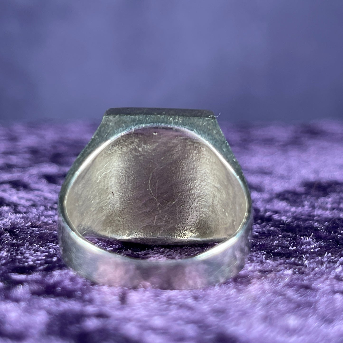 Native American Contemporary Navajo Cloudy Lapis Thunderbird 925 Silver Ring Size Z / 12.5 