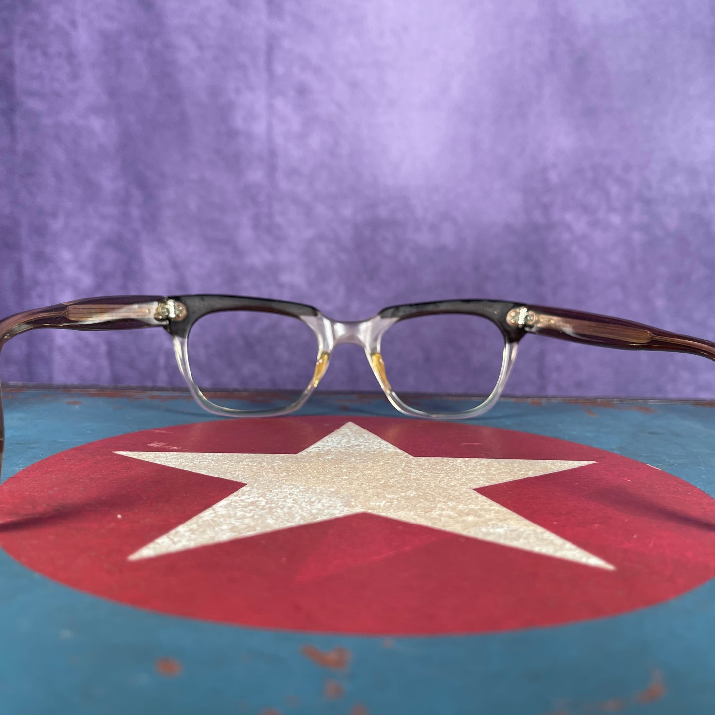 Vintage 1950s Gold Filled Faber Acetate Eyeglasses Frames 48-22 145 Made in UK Unisex