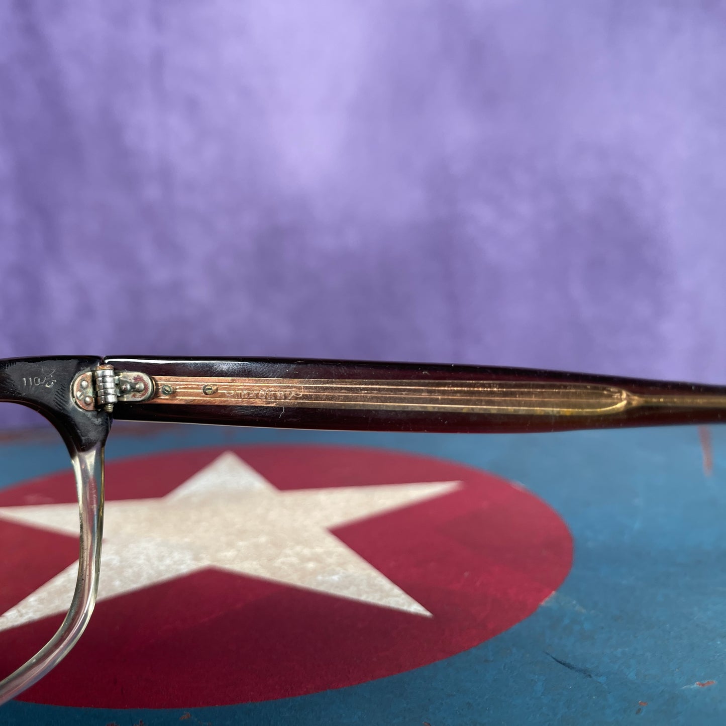 Vintage 1950s Gold Filled Faber Acetate Eyeglasses Frames 48-22 145 Made in UK Unisex