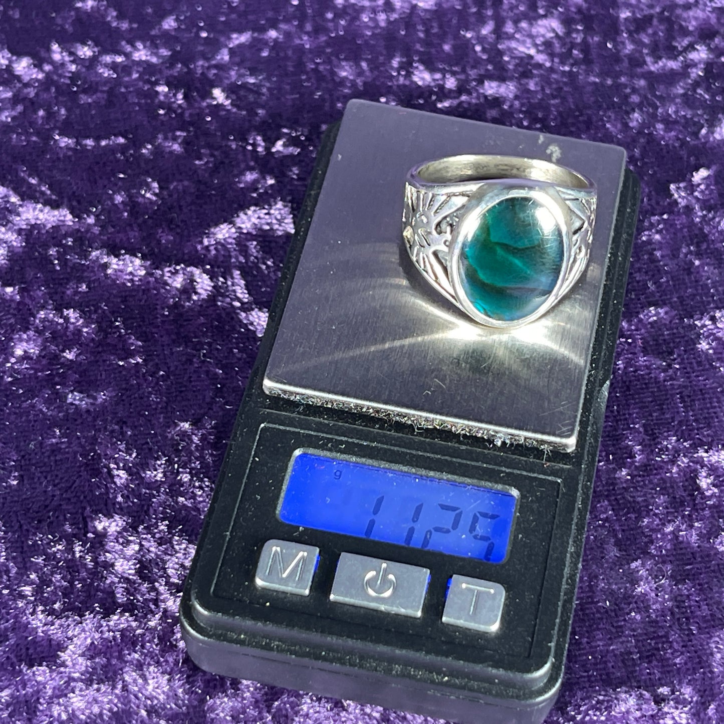 Native American Contemporary Navajo Malachite Thunderbird 925 Silver Ring Size Y / 12