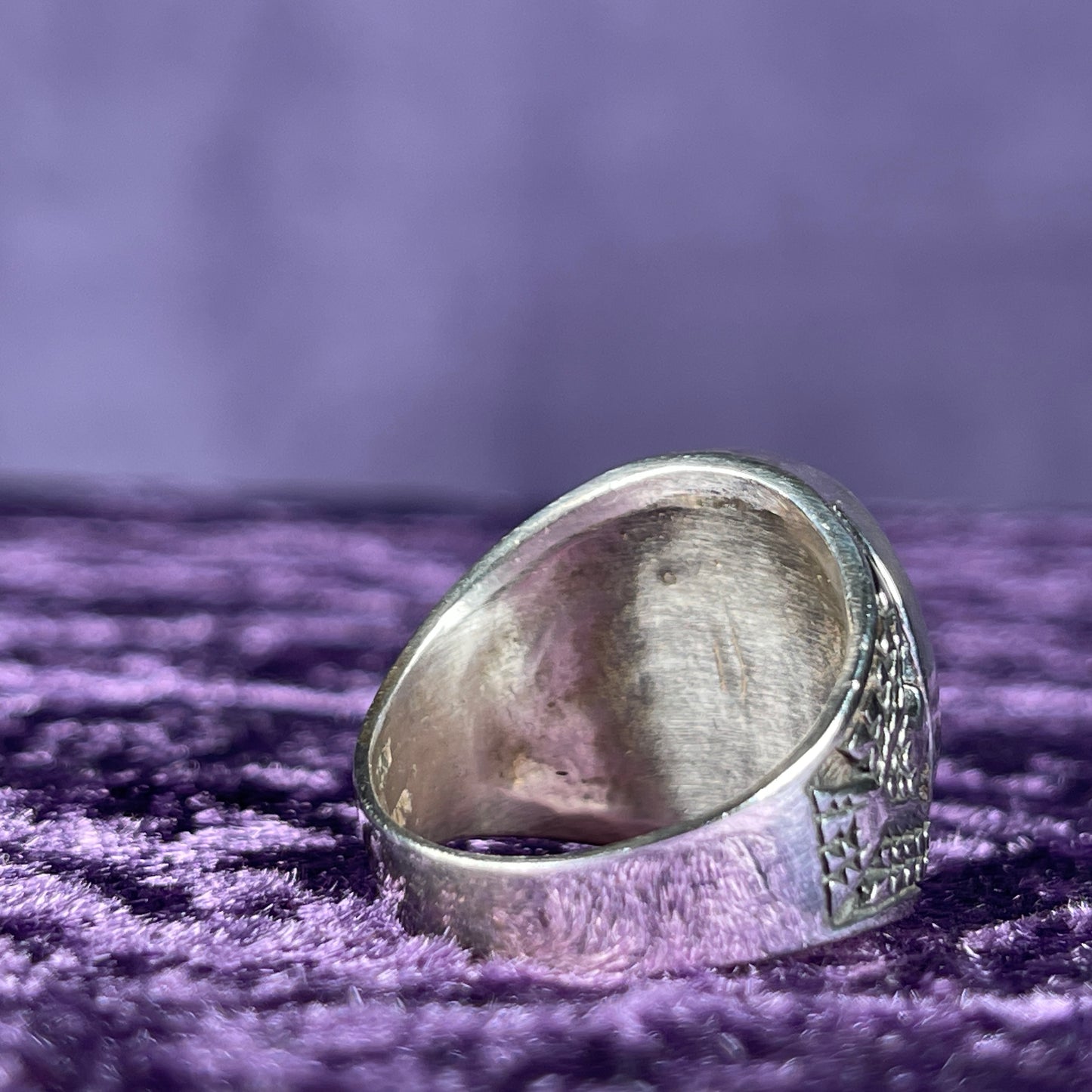 Native American Contemporary Navajo Tigers Eye Opal Thunderbird 925 Silver Ring Size U / 10