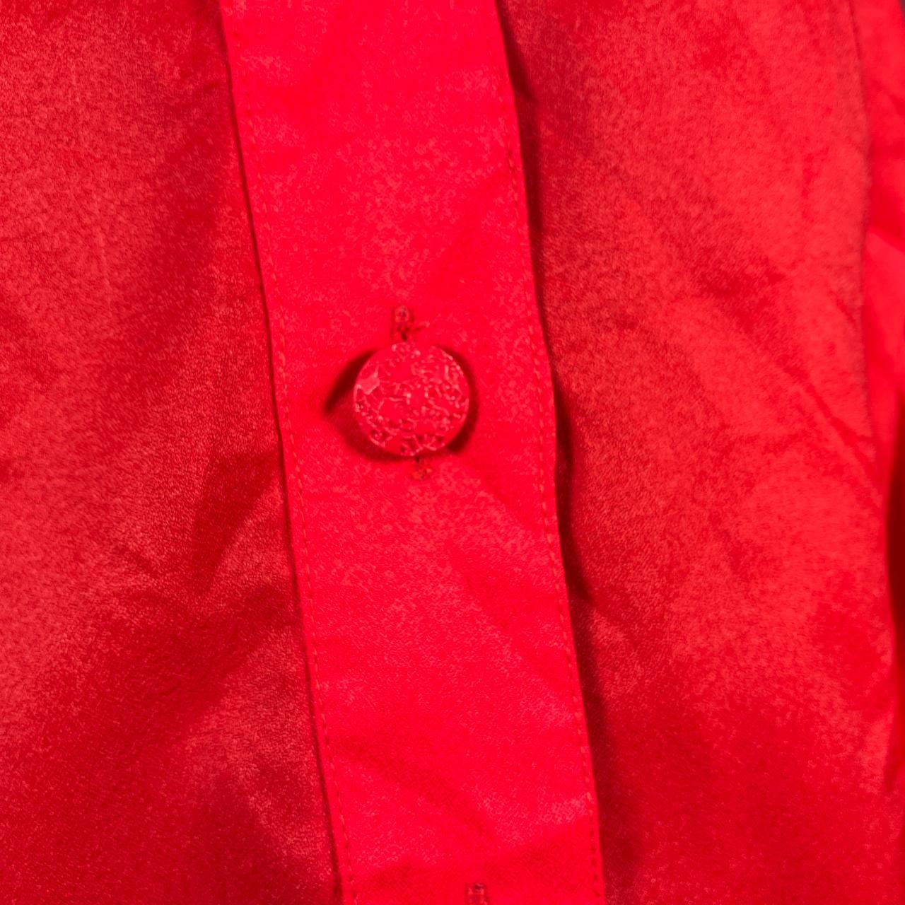 Vintage 1970/80s Red Blouse Shirt Trevira Womans Large