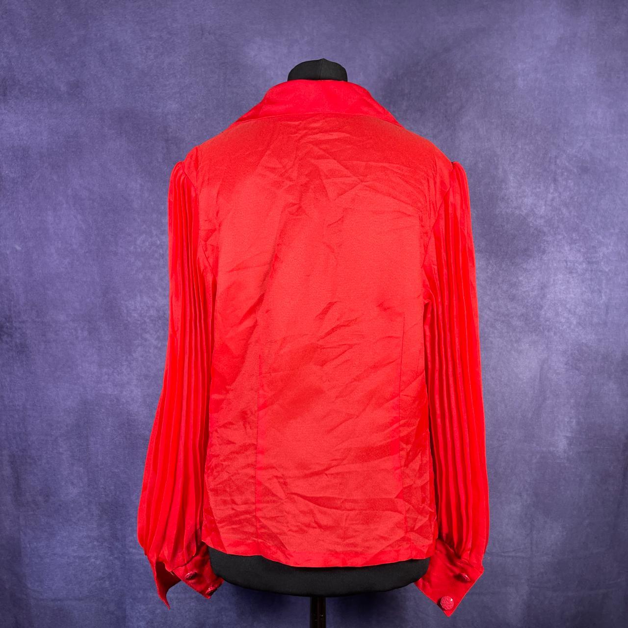 Vintage 1970/80s Red Blouse Shirt Trevira Womans Large