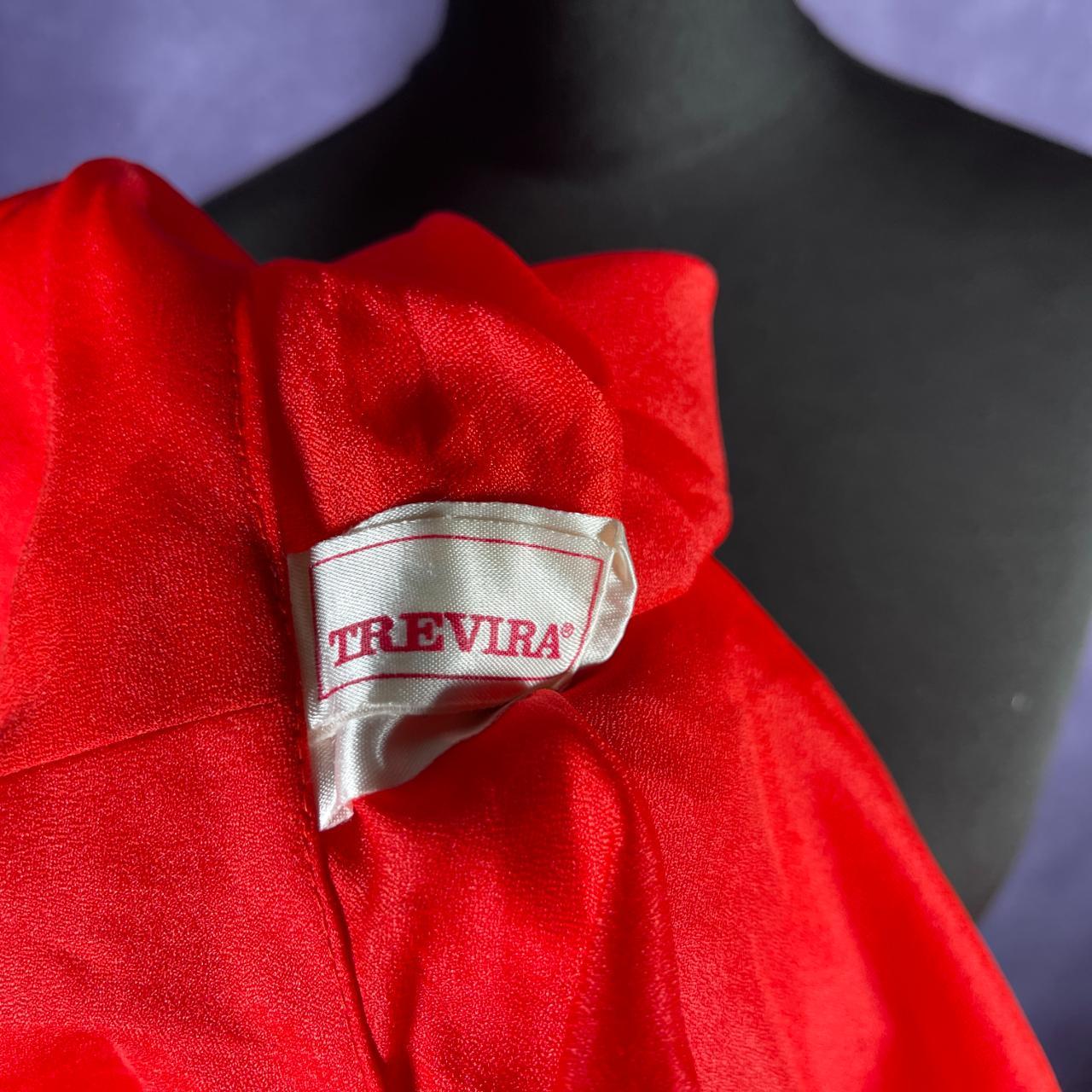 Vintage 1970/80s Red Blouse Shirt Trevira Womans Large