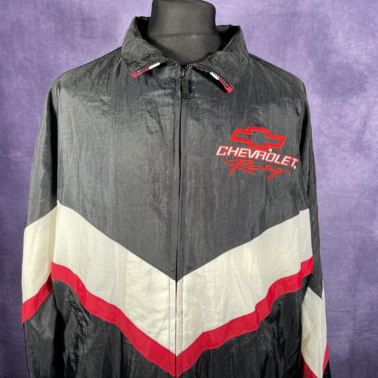Mens Vintage XL Black Red White 80's 90's Chevrolet Racing Nas Car Jacket
